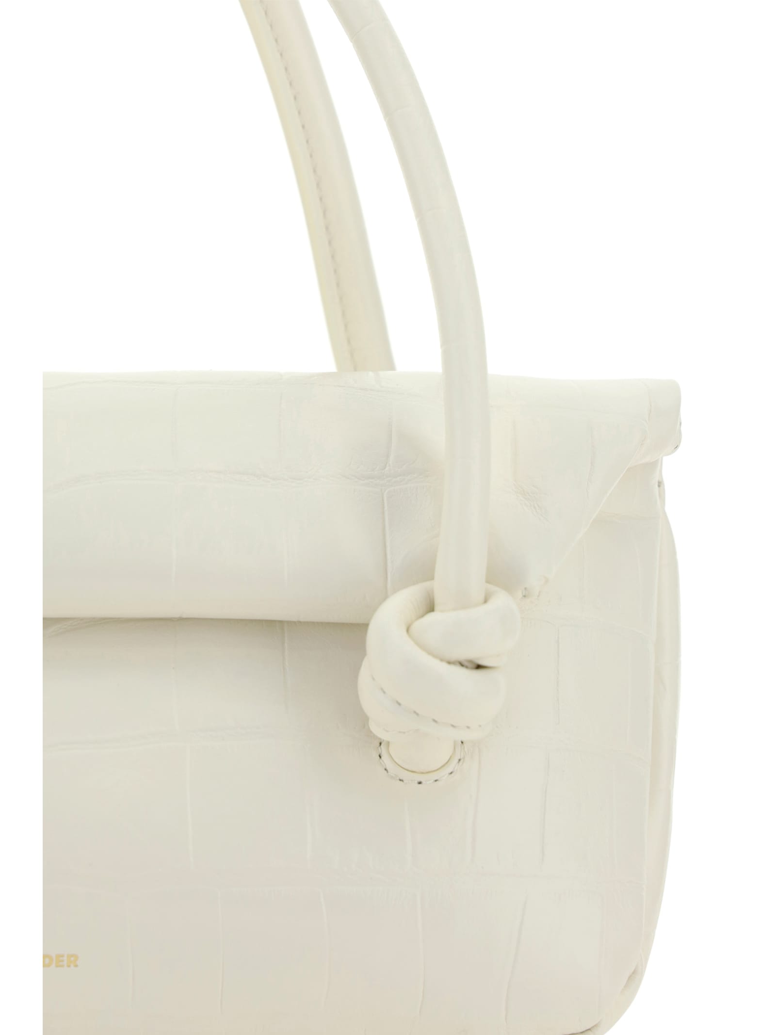 Shop Jil Sander Knot Shoulder Bag In Panna