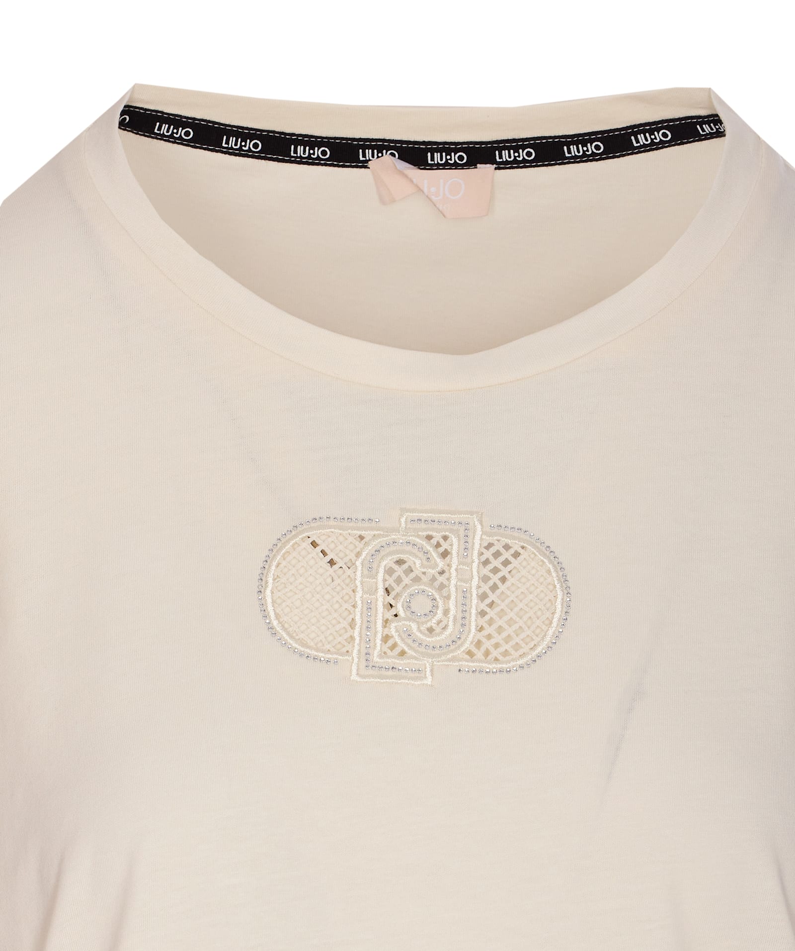 Liu •jo Crewneck Short Sleeves Round Neck Ribbed Cuffs