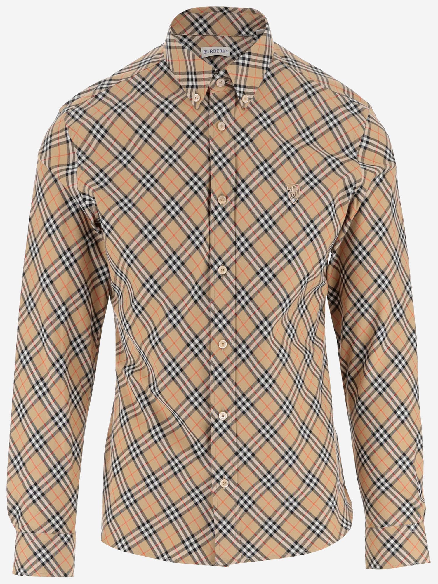 Shop Burberry Cotton Check Shirt In Red