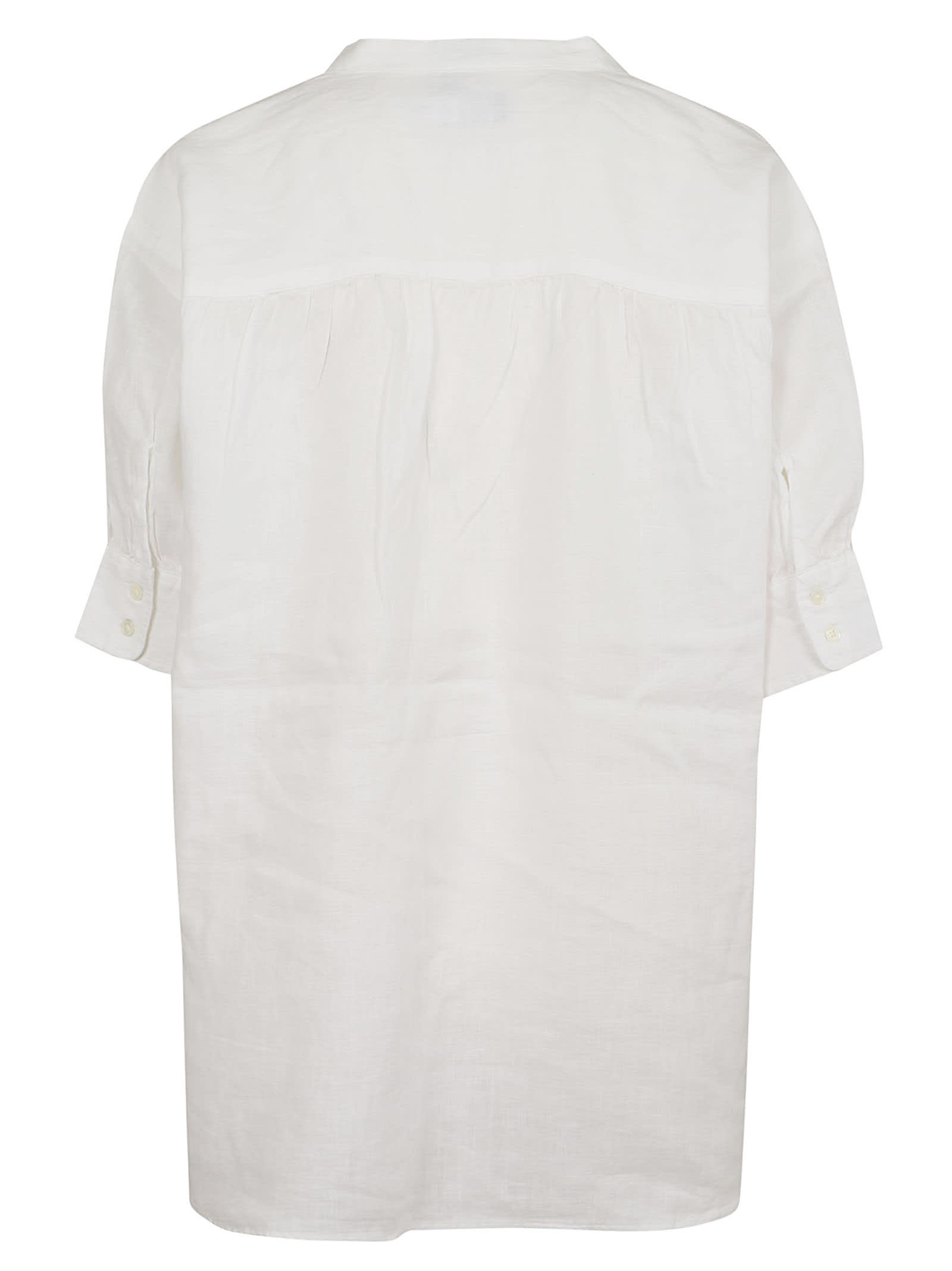 Shop Polo Ralph Lauren Ss Rayan St-mid Sleeve-button Front Shirt In White