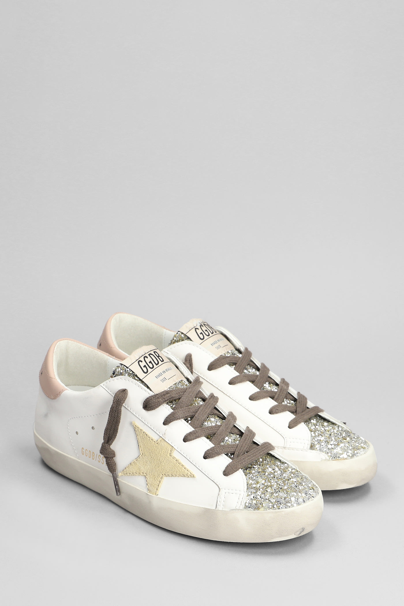 Shop Golden Goose Superstar Sneakers In White Leather