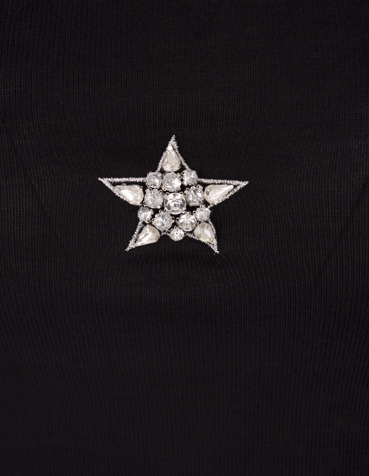 Stella Mccartney Black Crystal Star Tank Top In Black