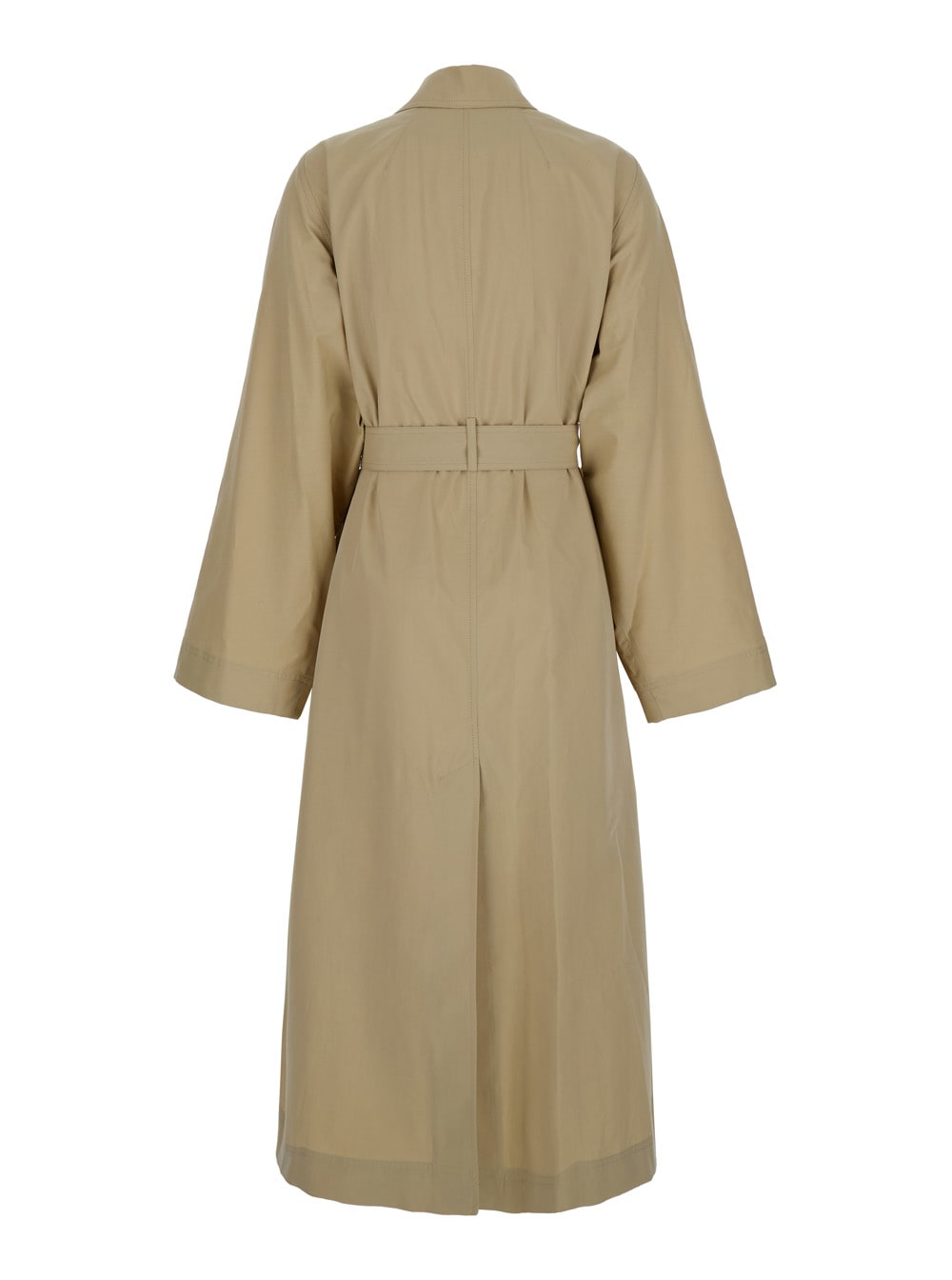 Shop Totême Beige Trench Coat With Matching Belt In Cotton Blend Woman