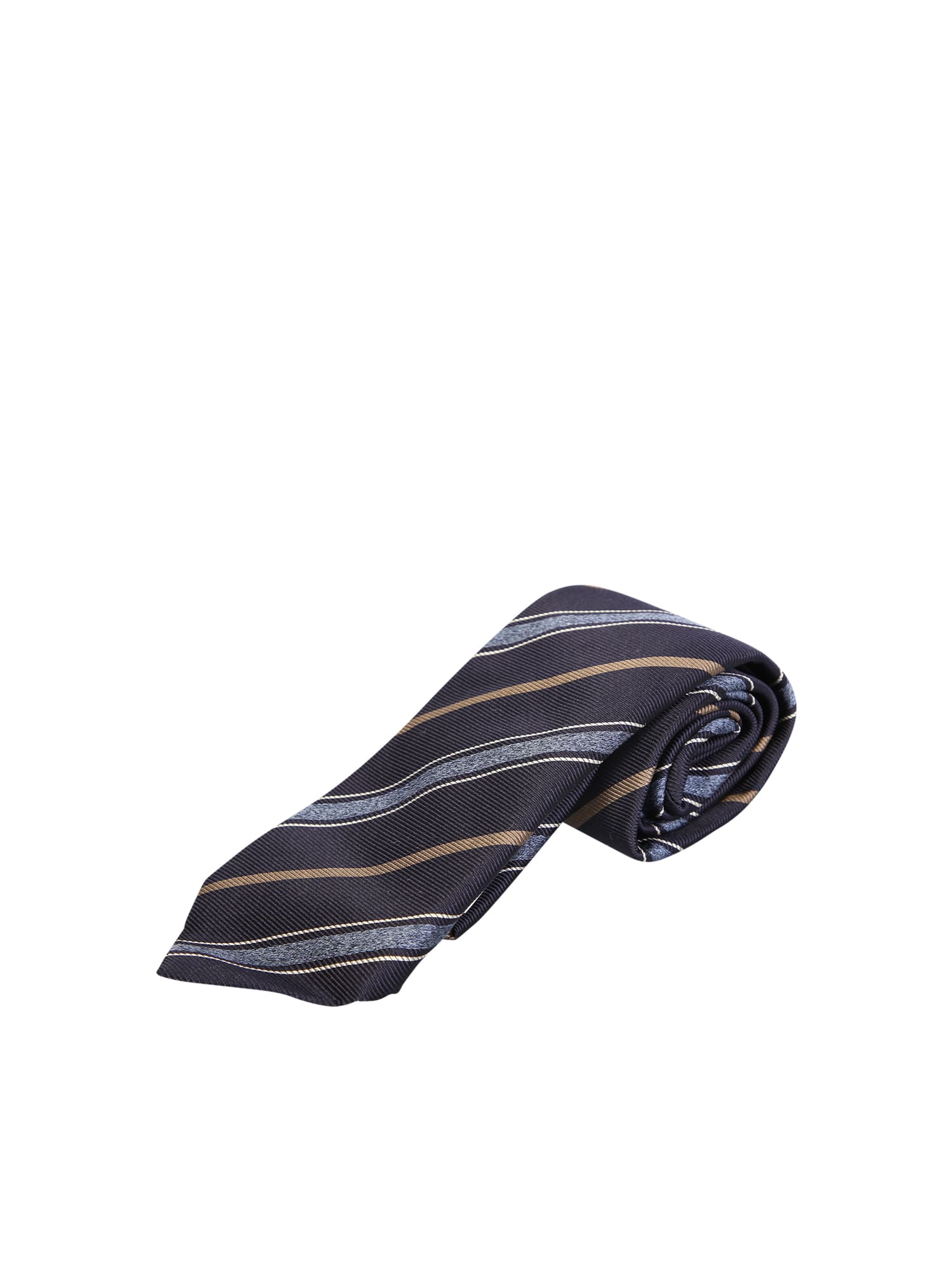 Brunello Cucinelli Dark Blue Striped Tie