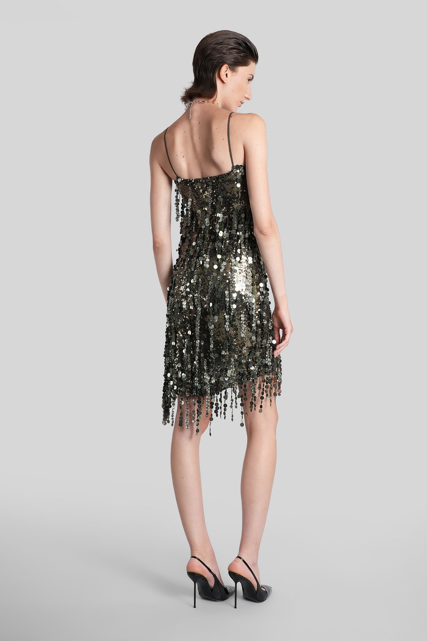 Blumarine Sequin-embellished Mini Dress In Green