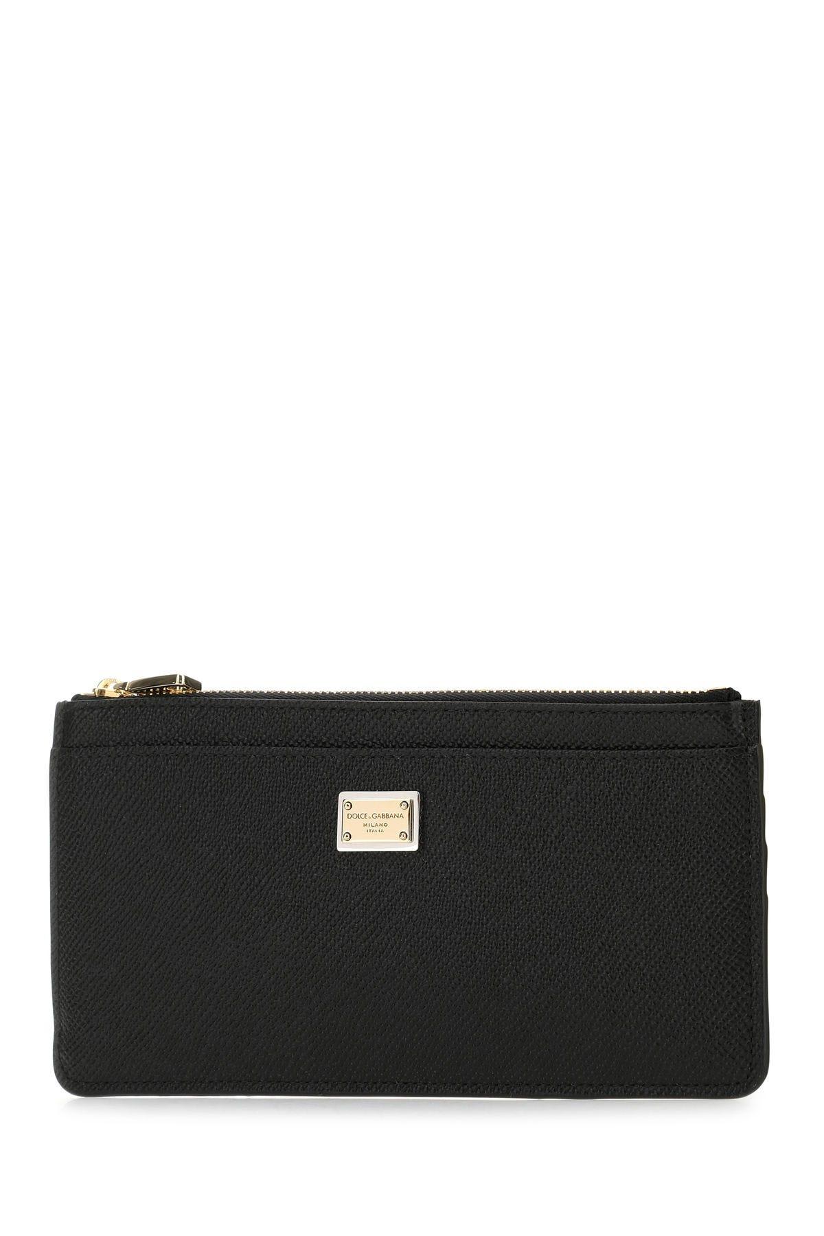 Shop Dolce & Gabbana Black Leather Card Holder In Nero