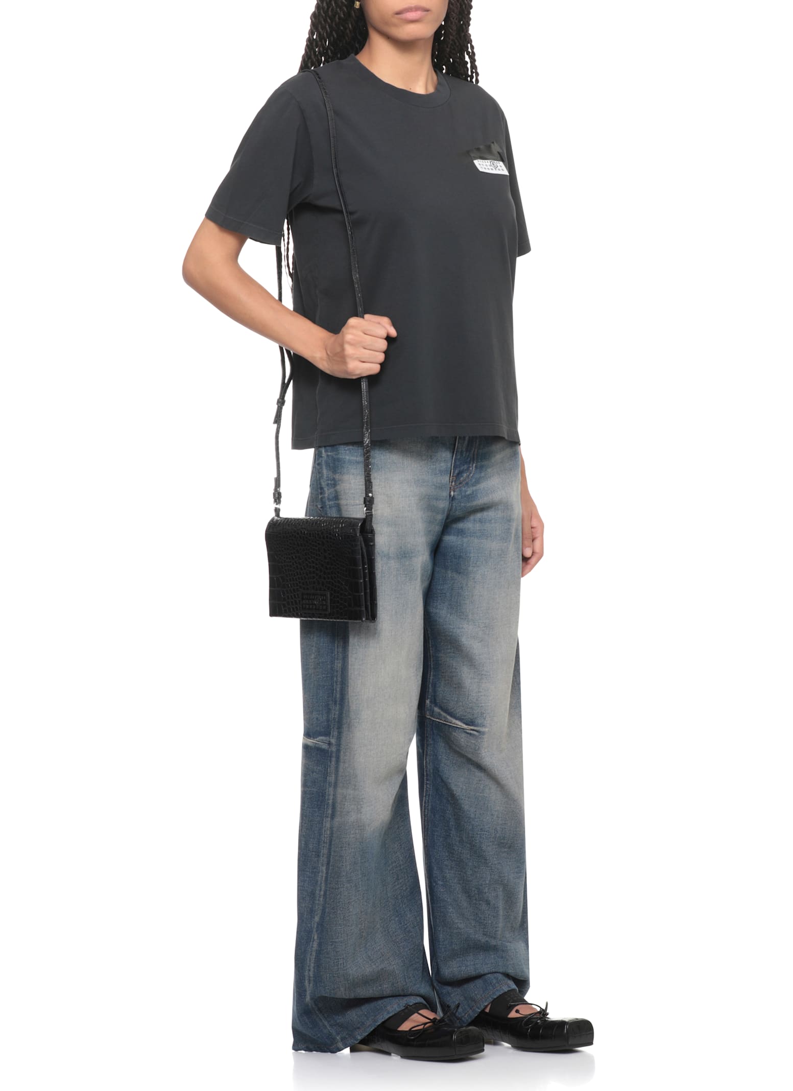 Mm6 Maison Margiela Cotton Palazzo Jeans In Blue