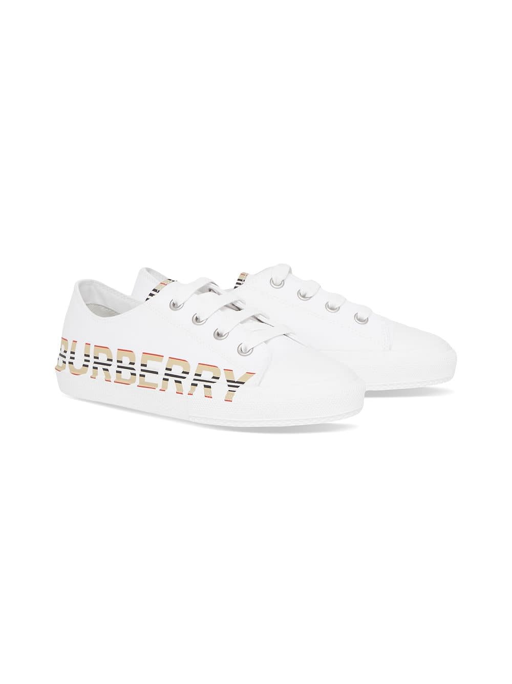 Burberry Larkhall Sneakers In Fabric With Logo Print