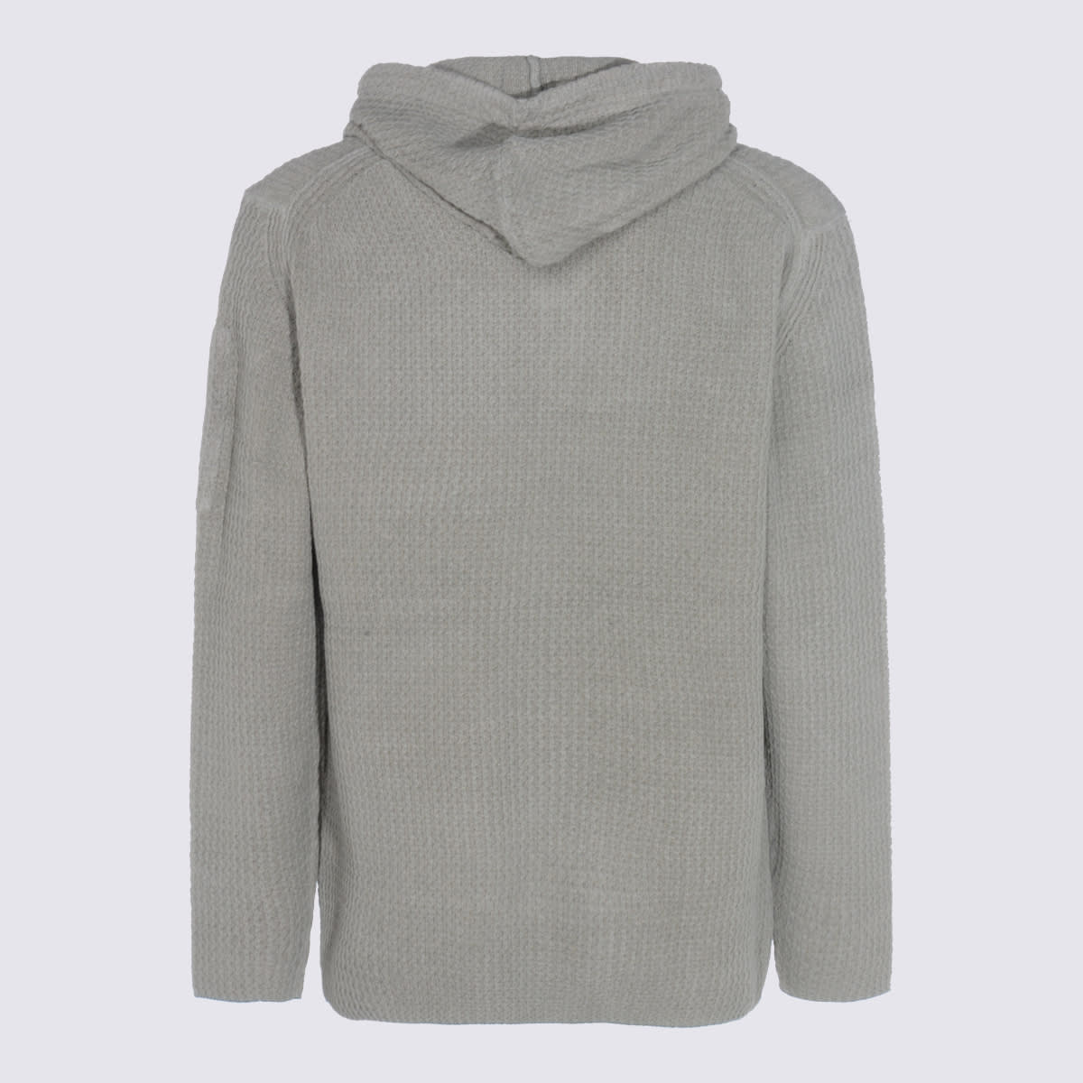 C.p. Company Hooded Long Sleeve Knitwear With Arm Pocket In Brown