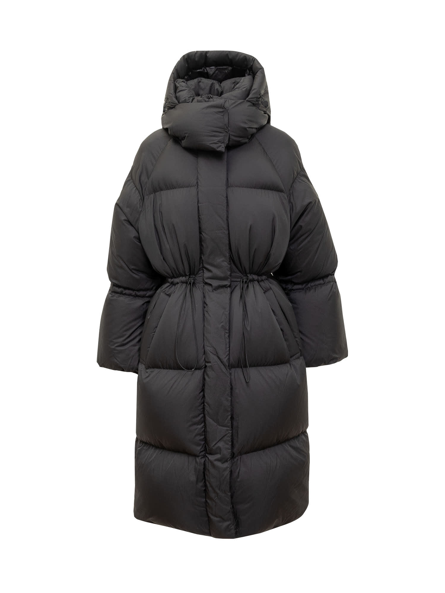 Shop Mackage Oversized Down Jacket With Logo In Black