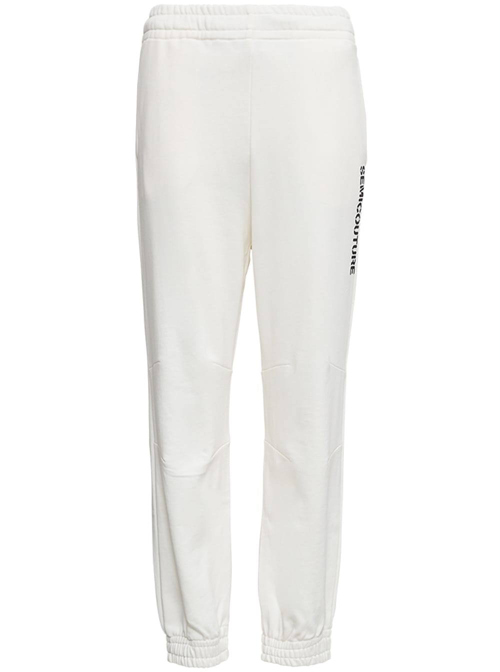 SEMICOUTURE Margy White Jersey Jogger With Logo Print