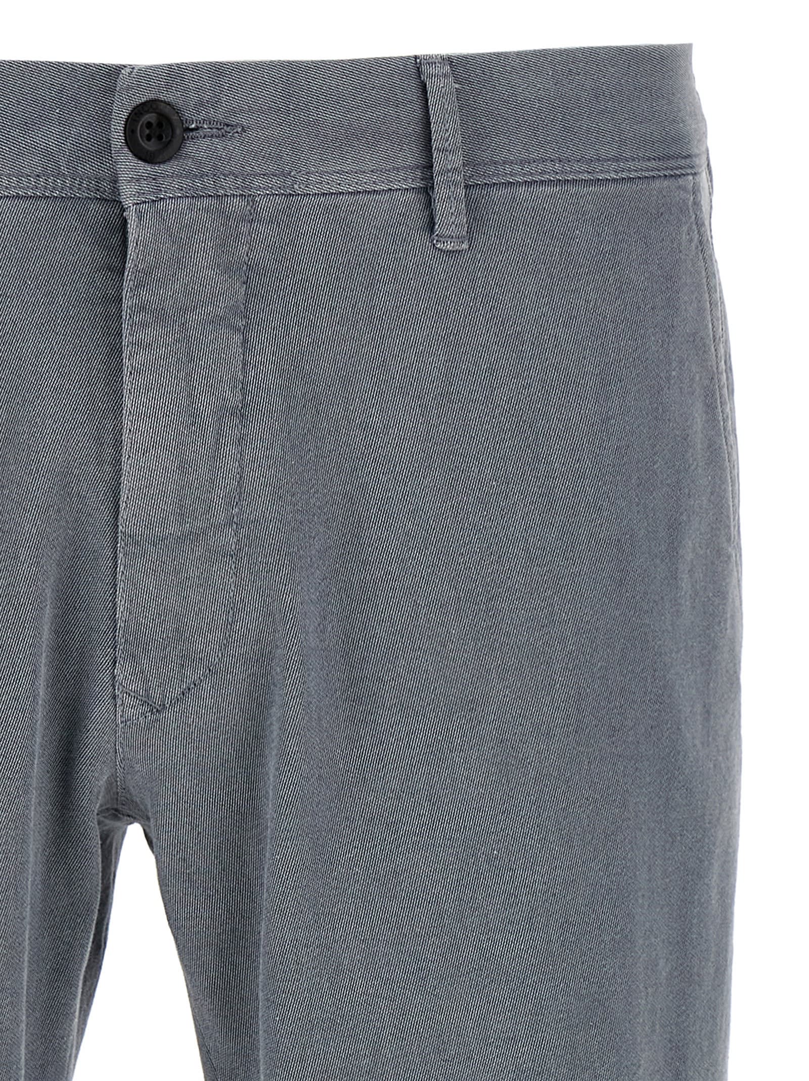 Incotex Cotton Twill Pants With Front And Back Pockets