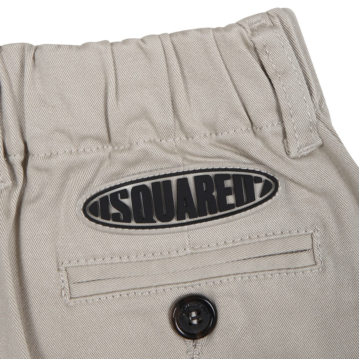 Shop Dsquared2 Pantaloni Beige Per Neonato Con Logo