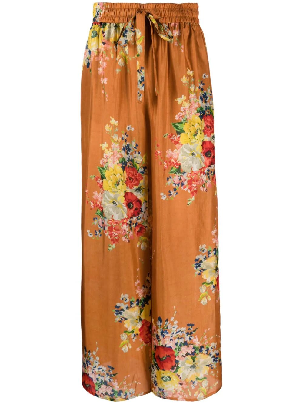 Zimmermann Trousera Pijama In Tafl Tan Floral