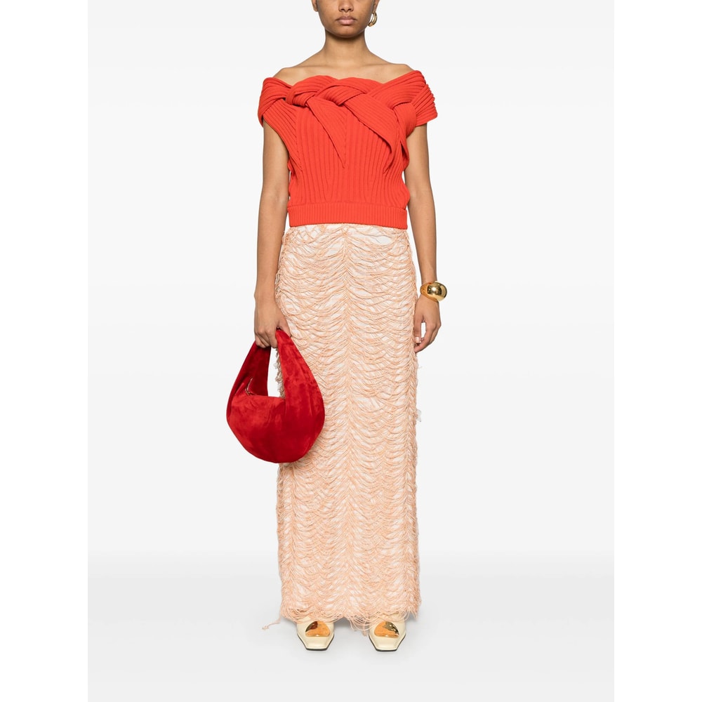 Séfr Lara Midi Skirt In Orange