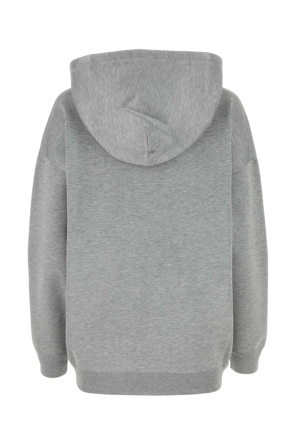 Shop Gucci Melange Grey Stretch Wool Blend Overuse Sweatshirt In Lightgreymelange