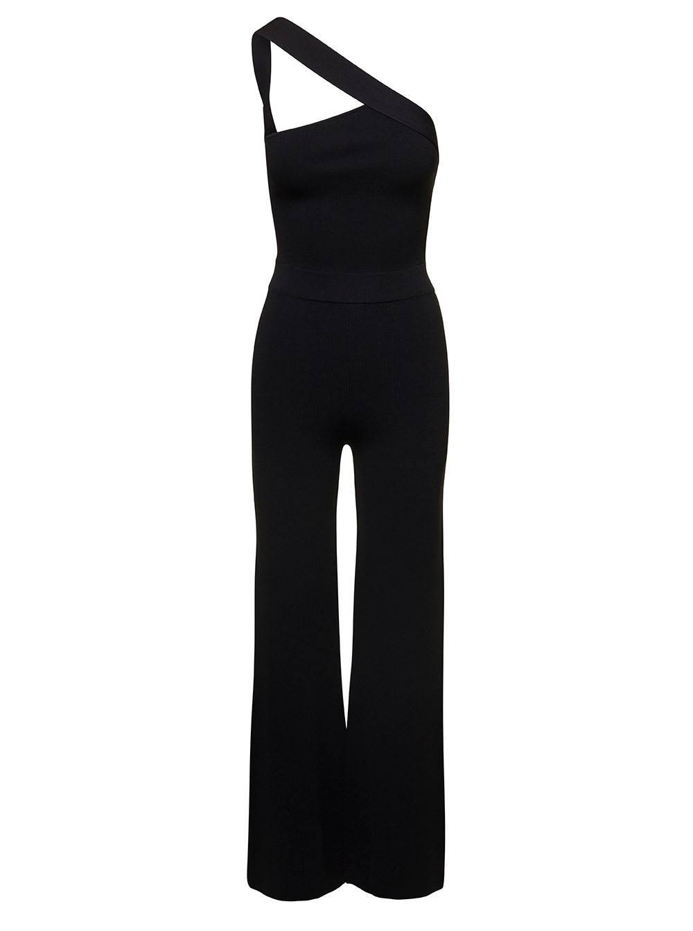 GAUGE81 BLACK ASYMMETRICAL SLEEVELESS JUMPSUIT IN RAYON WOMAN