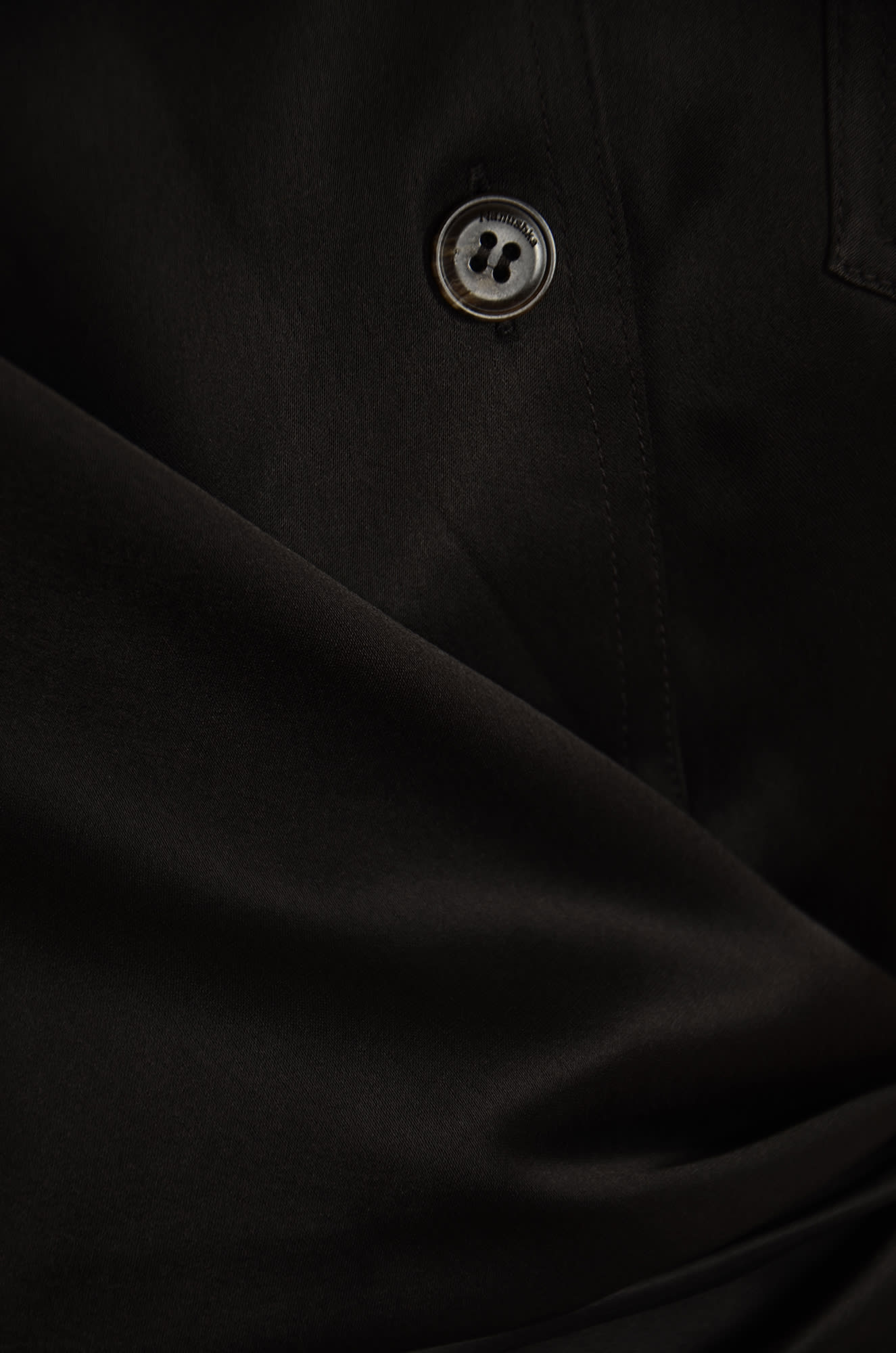Shop Nanushka Front Wrap Long-sleeved Shirt In Black