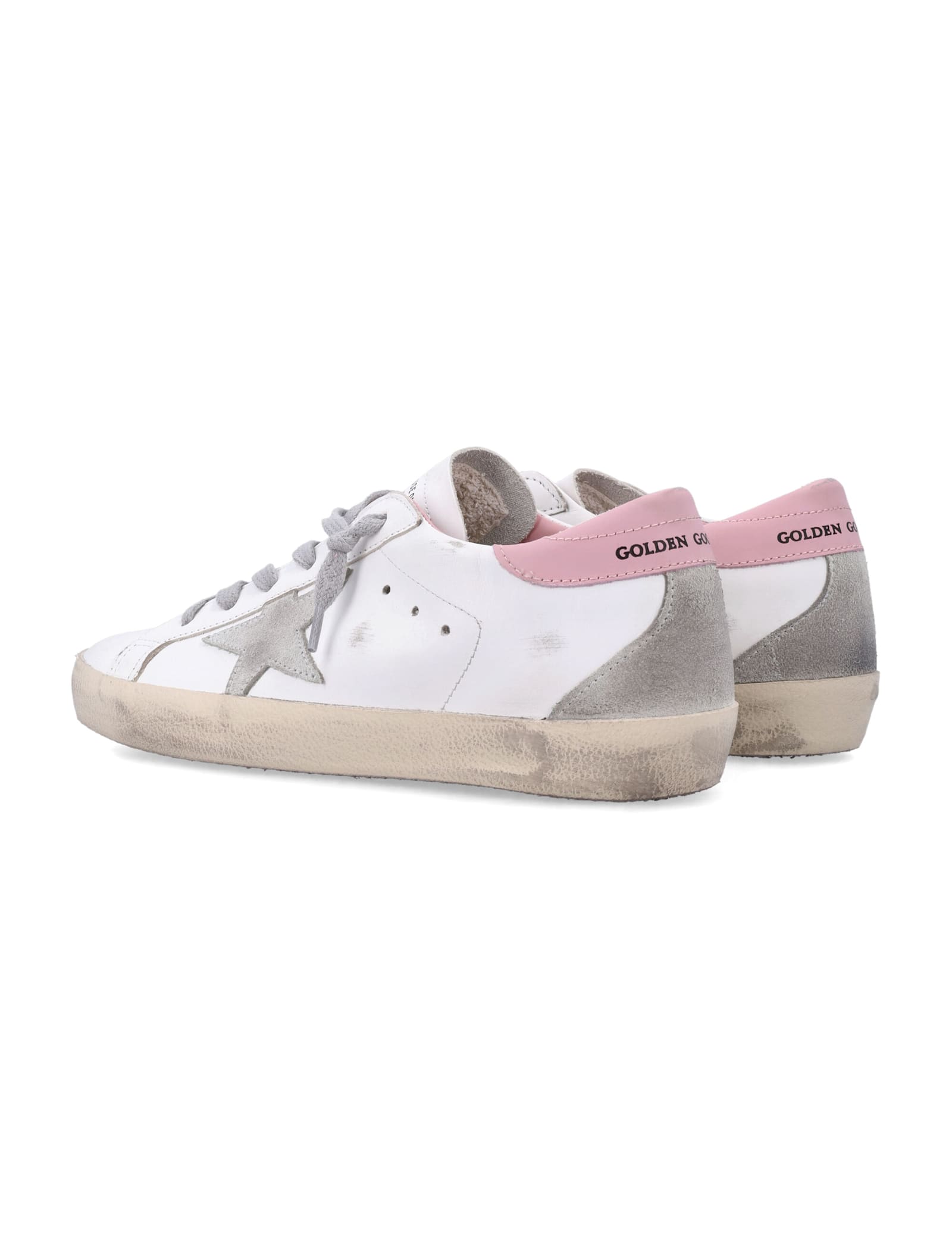 Golden Goose White Leather Super-star Sneakers In Multi