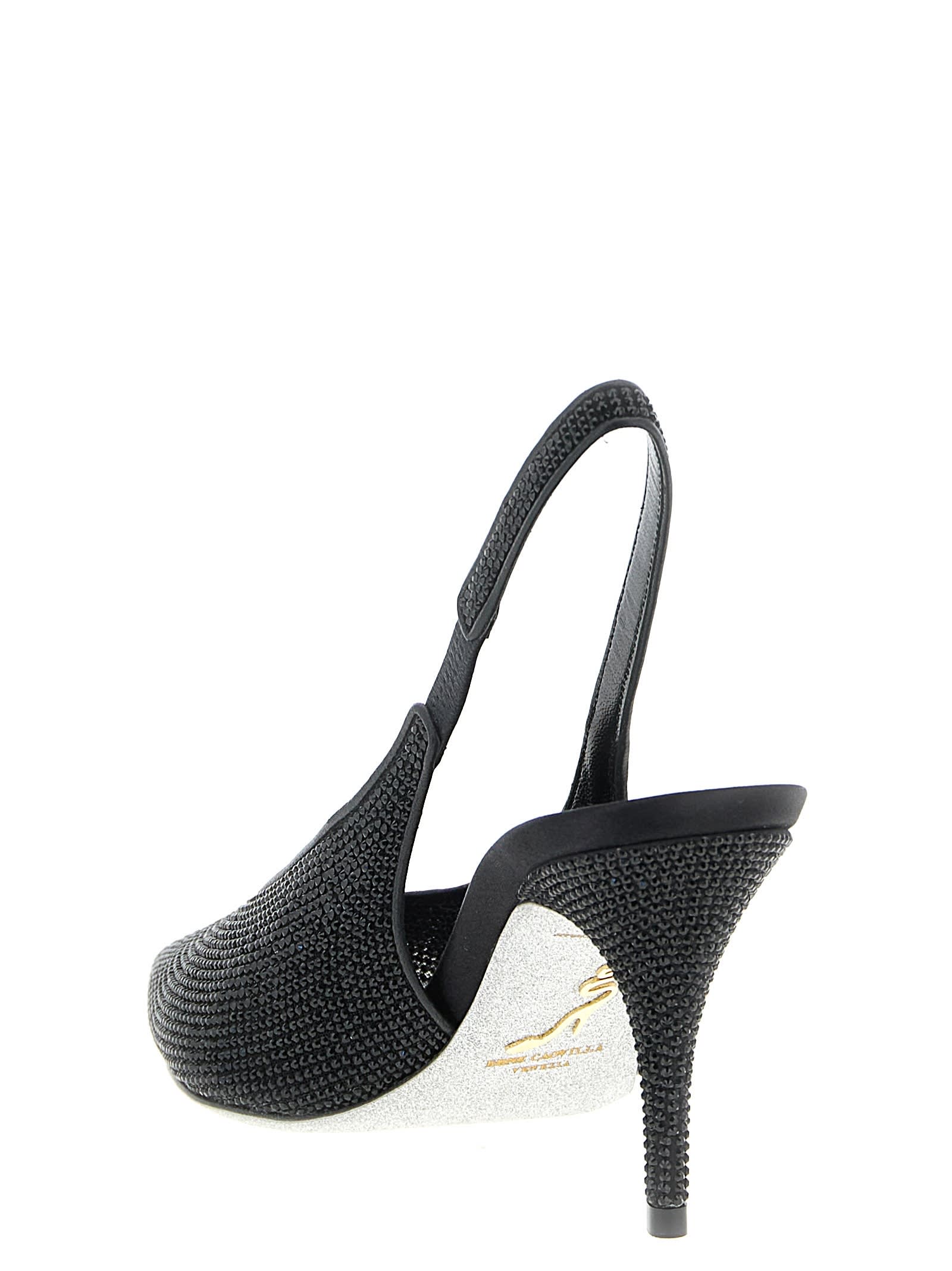 René Caovilla Slingback High-heeled Sandals In Black