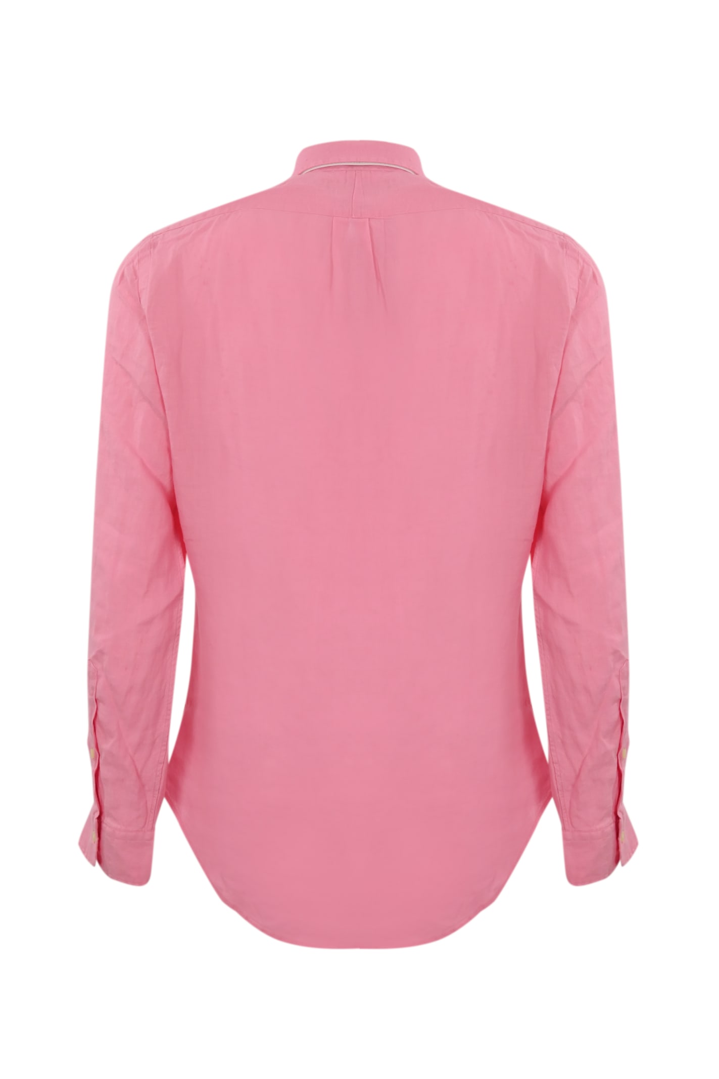 Shop Polo Ralph Lauren Linen Shirt With Pony Logo In Pink