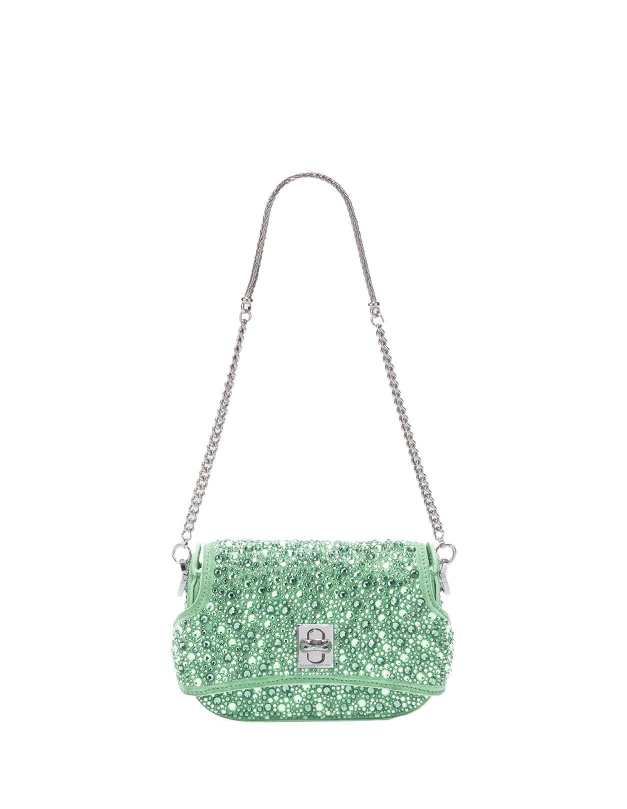 Green Audrey Bag With Crystals