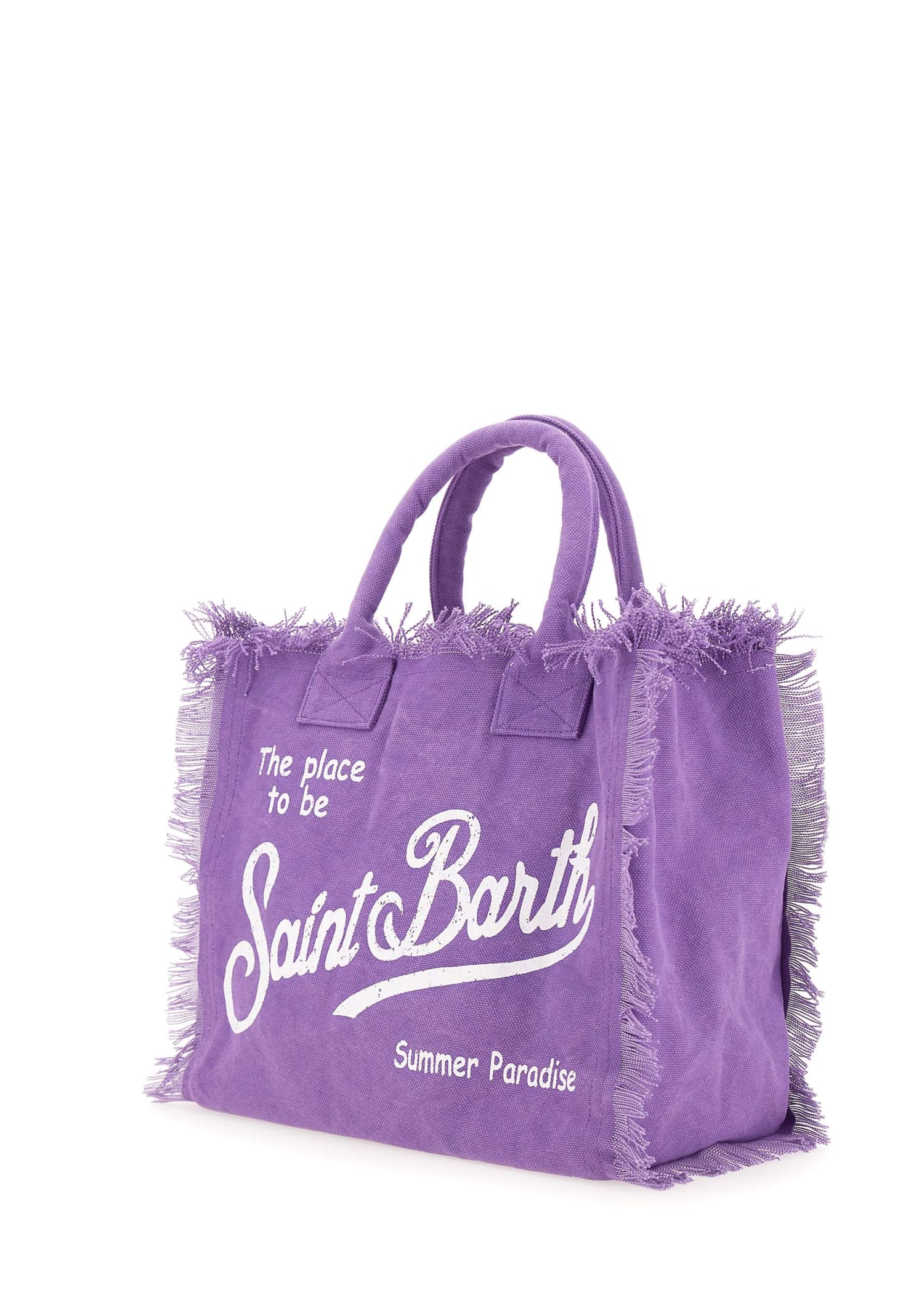 Shop Mc2 Saint Barth Vanity Cotton Canvas Bag In Lilac