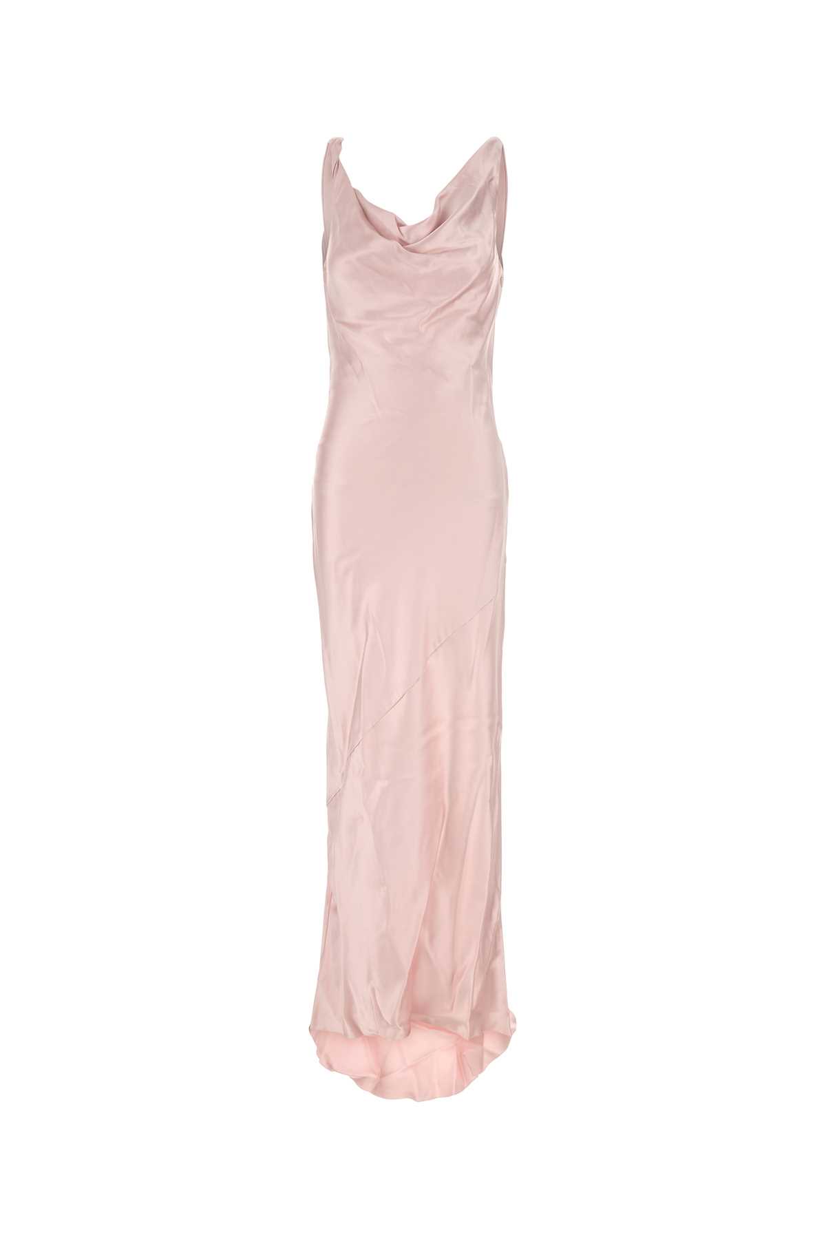 Pastel Pink Satin Artemis Long Dress