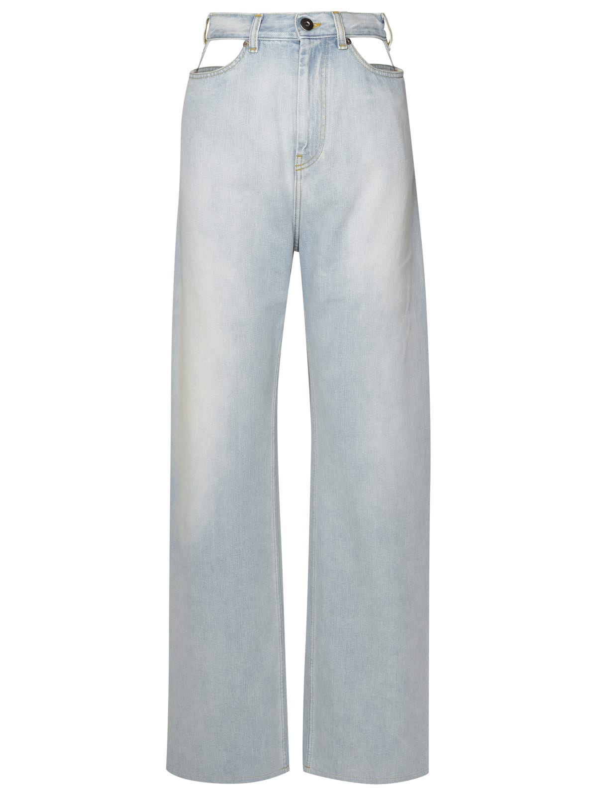 Shop Maison Margiela Light Blue Cotton Jeans