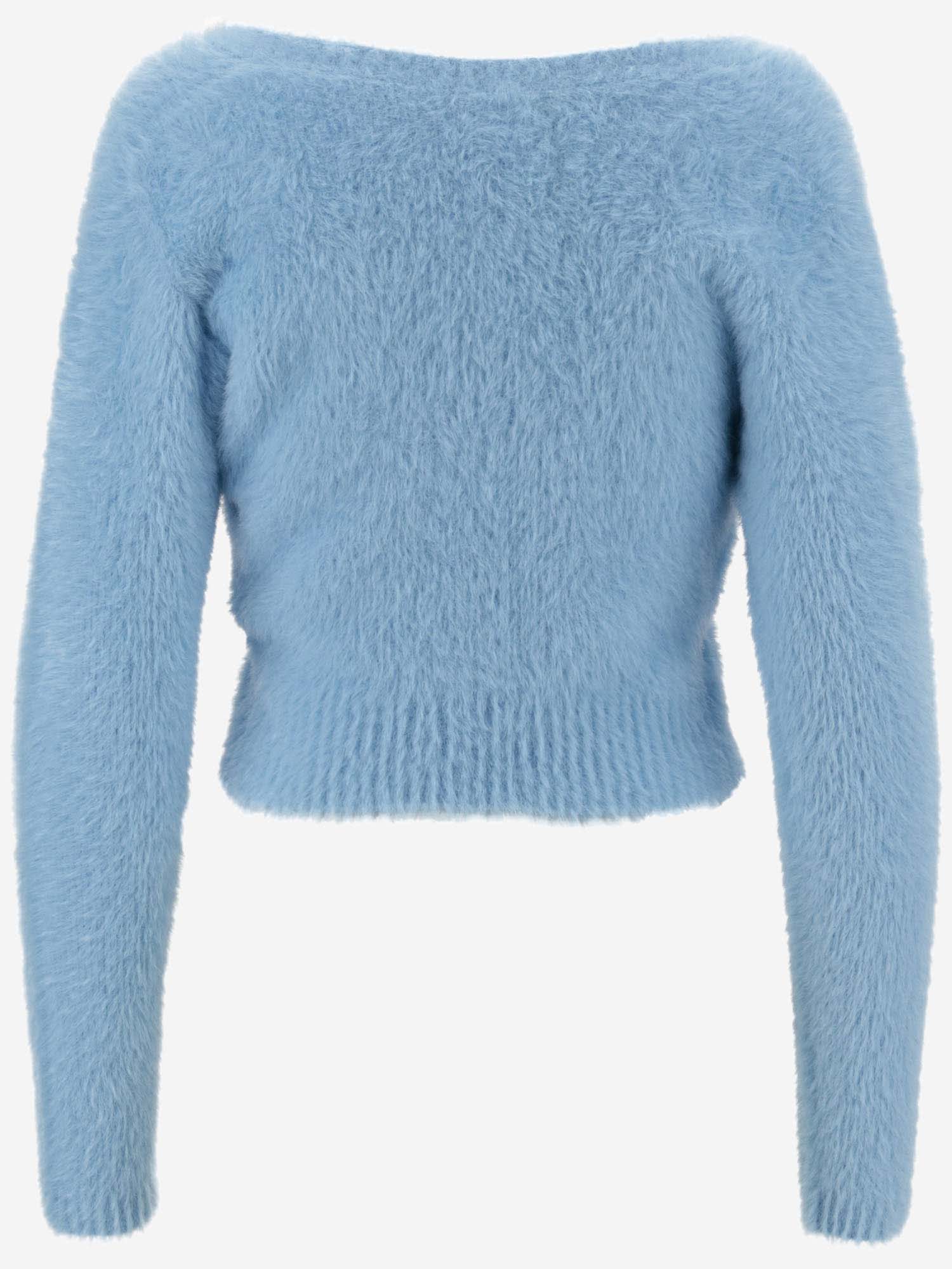 Shop Jacquemus La Maille Neve Manches Longues In Baby Blue