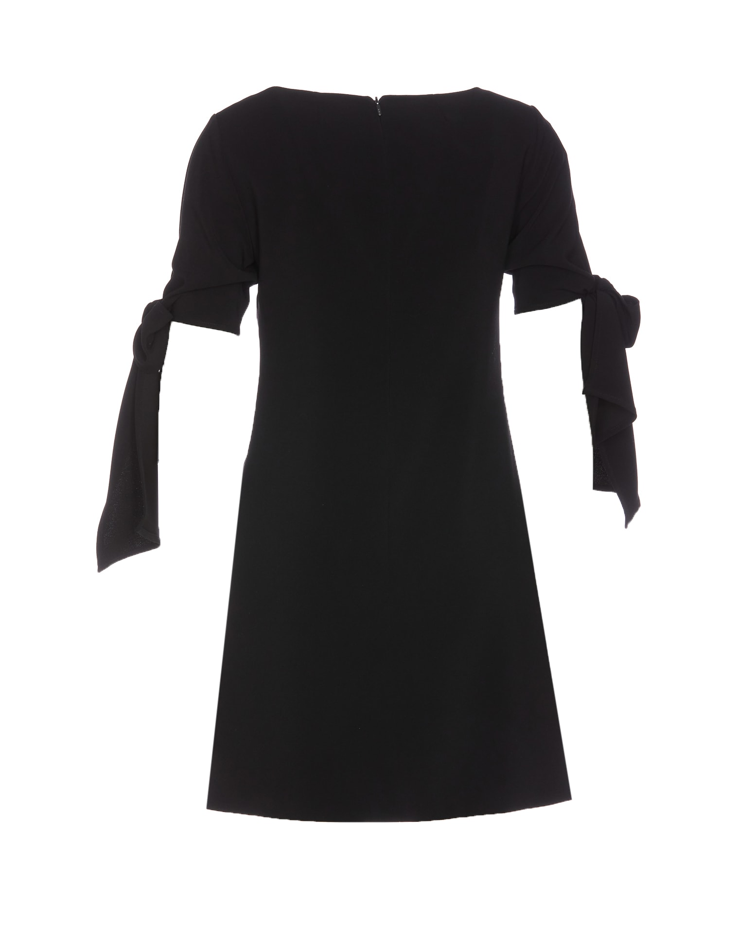 Shop Pinko Mini Dress With Bow On Sleeves In Black
