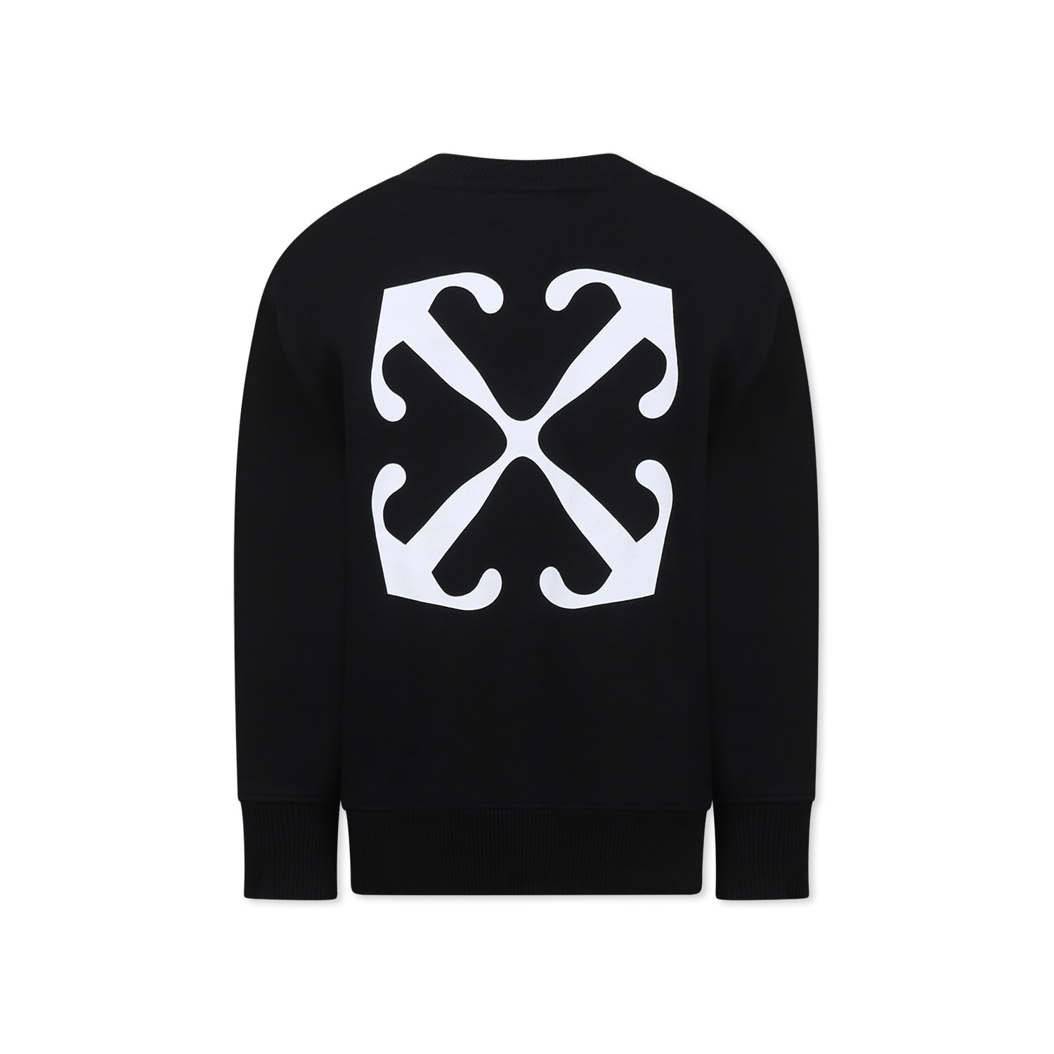 Off-white Black Sweatshirt For Boy With Logo In Black