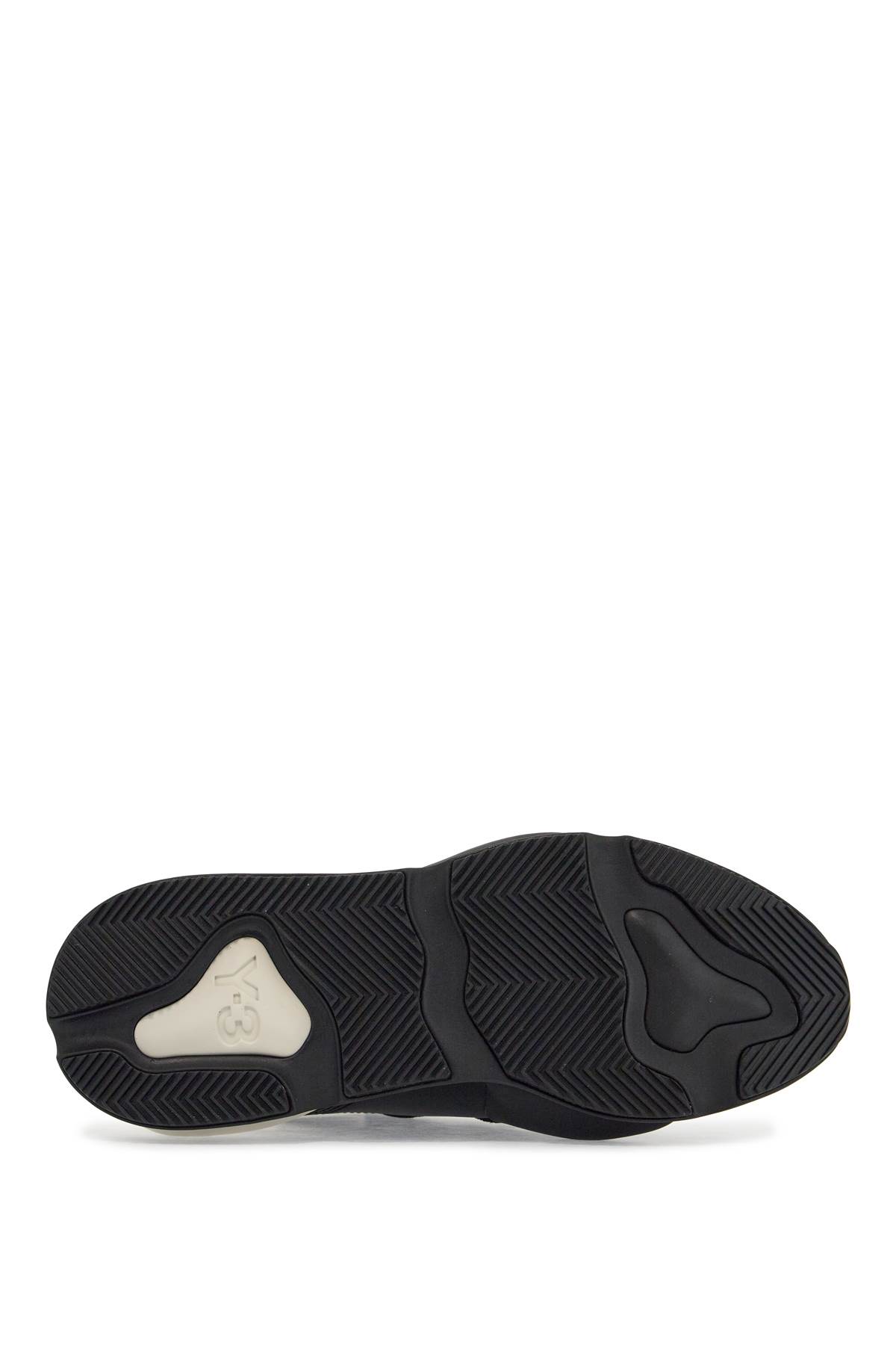 Y-3 Black Fabric And Leather Kaiwa Sneakers For Men In Black (black)