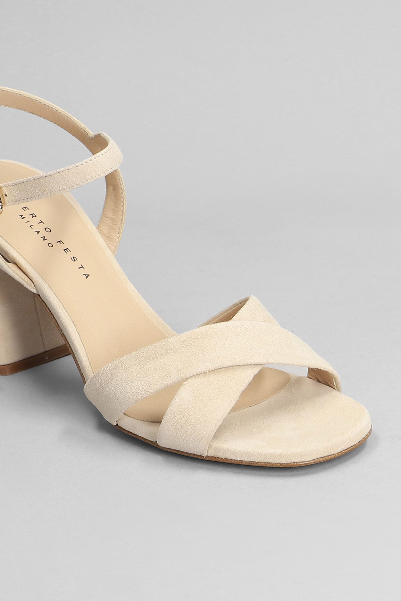 Shop Komono Isla Sandals In Beige Suede