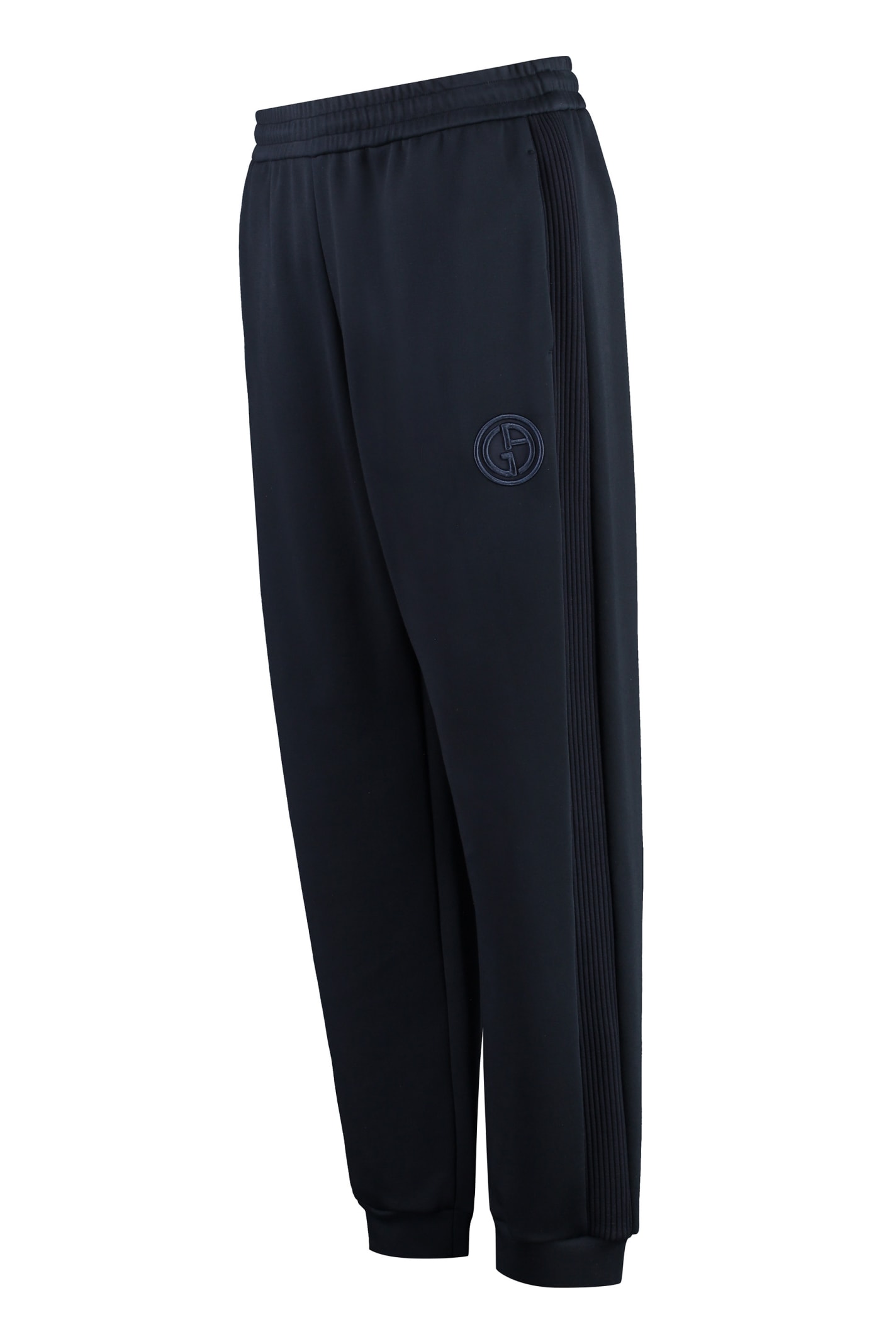 Shop Giorgio Armani Technical Fabric Pants In Blue