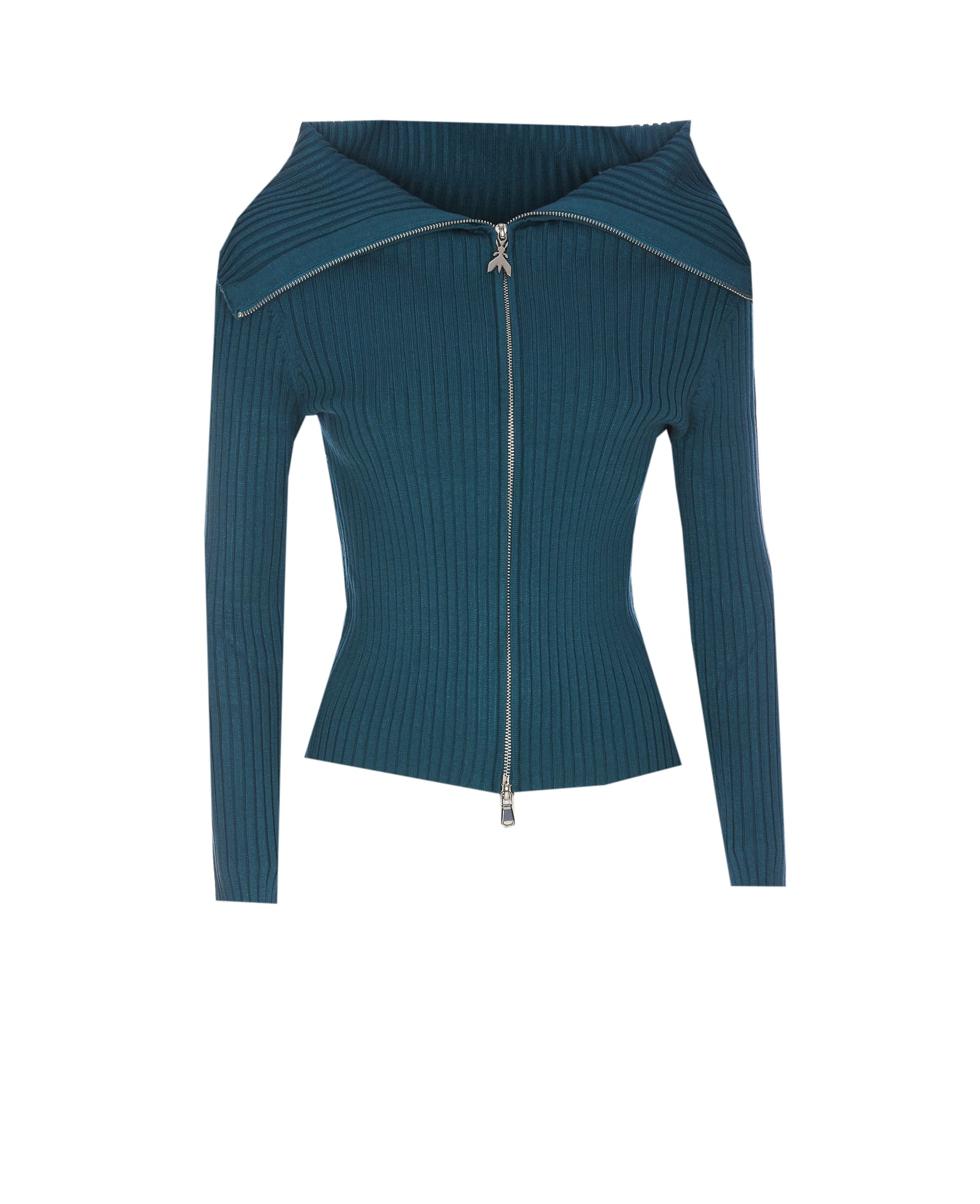 Shop Patrizia Pepe Zip Sweater In Blue