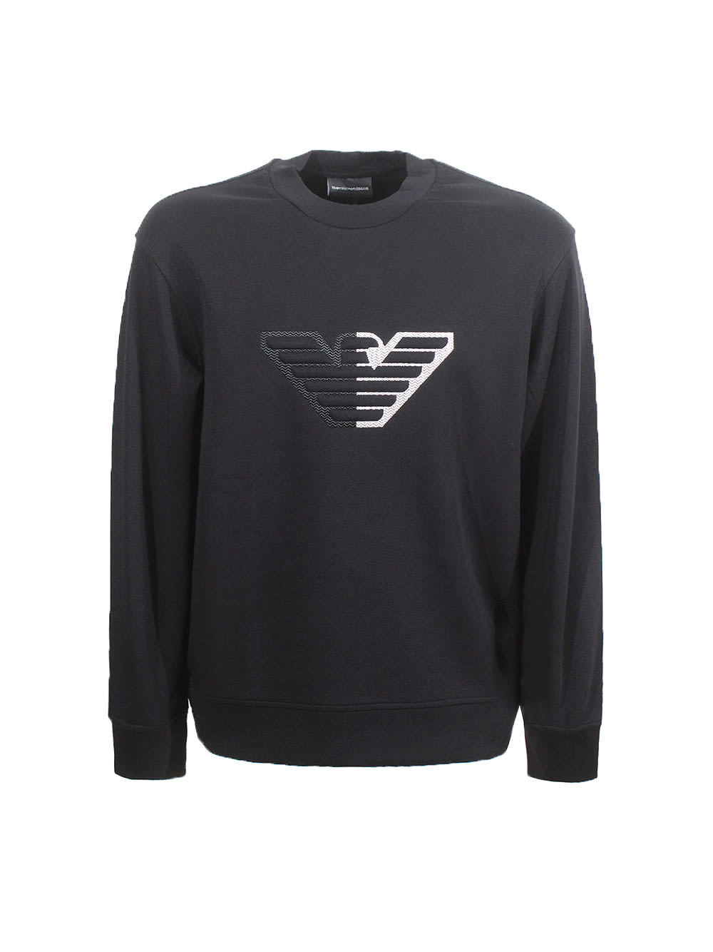 Shop Emporio Armani Crew Neck Sweatshirt In Black