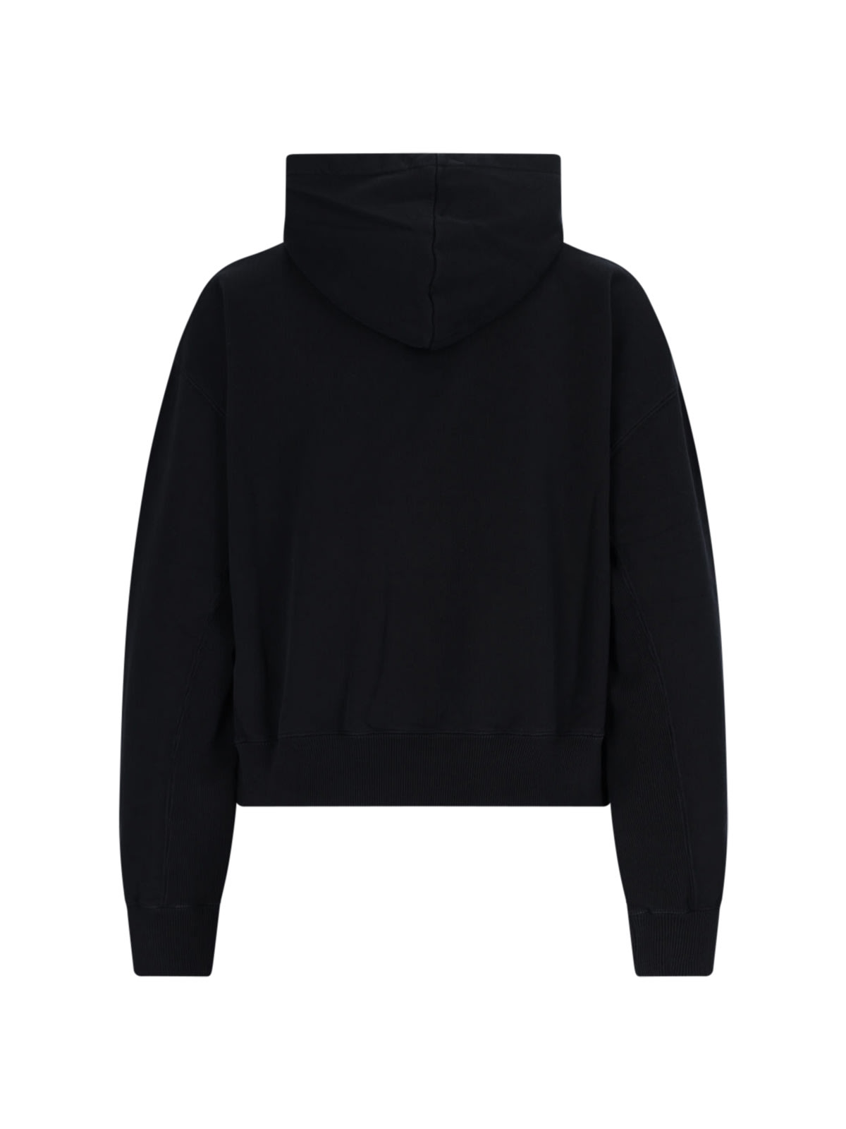Jw Anderson J. W. Anderson Cropped Black Hoodie With Subtle Branding And Relaxed Fit In Black