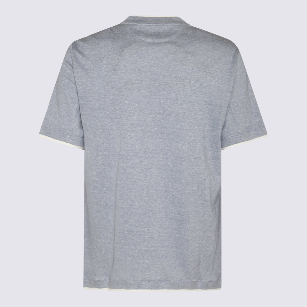 Shop Brunello Cucinelli Grey Cotton T-shirt In Clear Blue