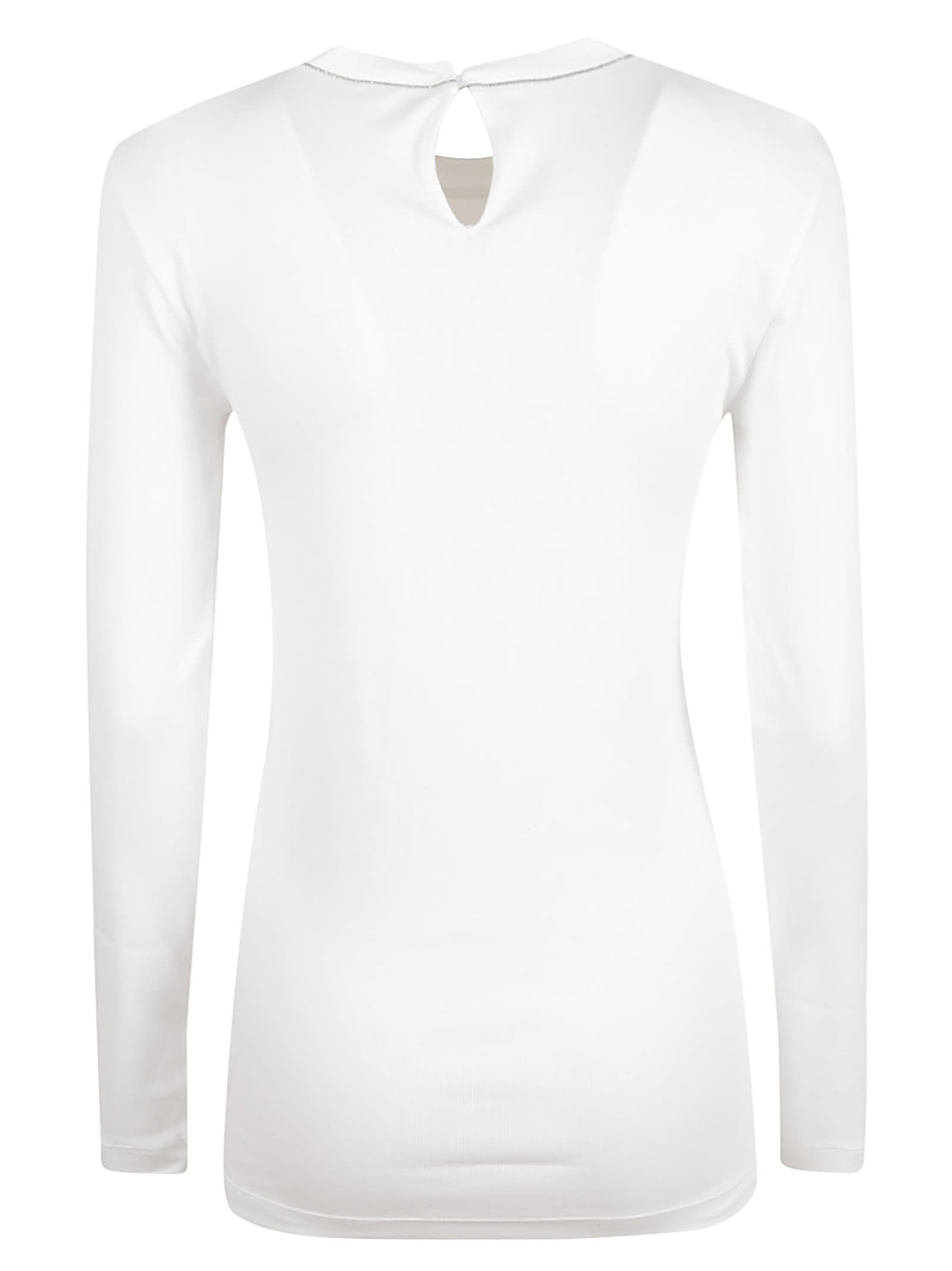 Brunello Cucinelli Ribbed Texture Crew Neck T-shirt In White