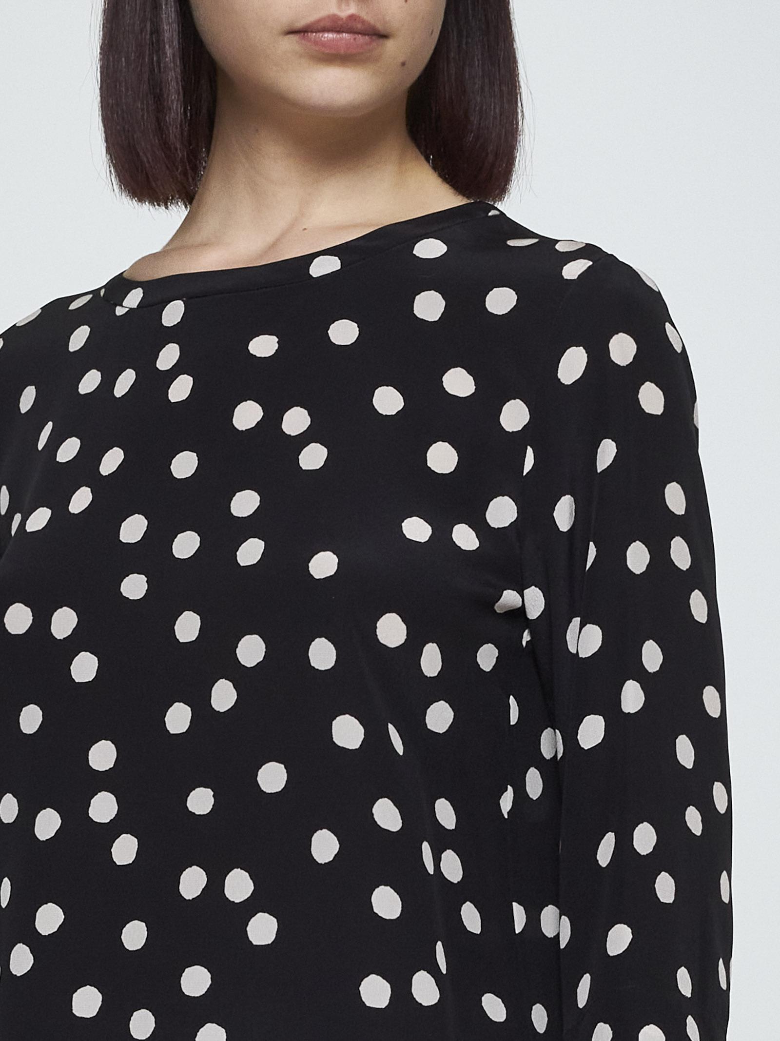 Shop 's Max Mara Arturo Polka-dot Silk Blouse In Black