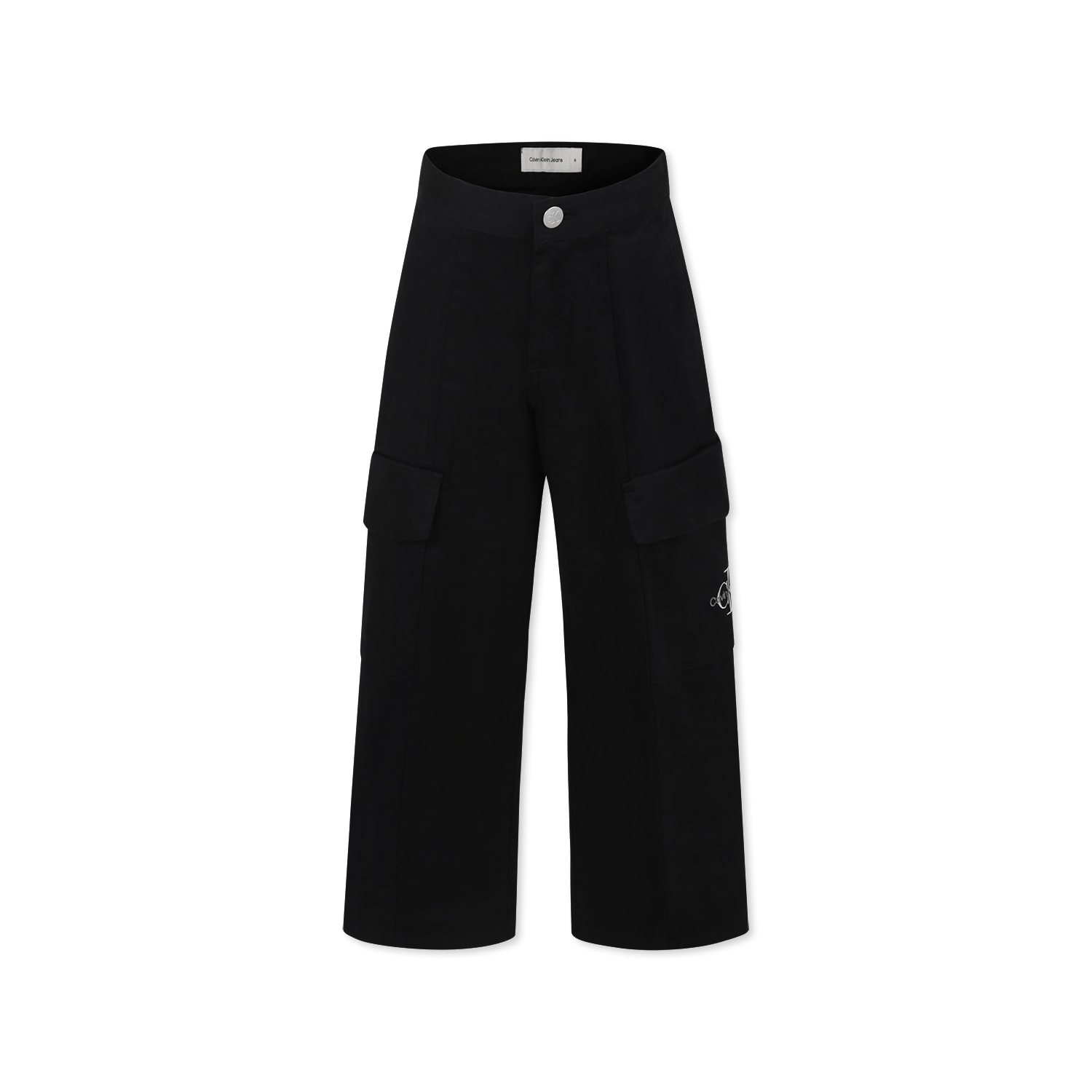 Shop Calvin Klein Black Trousers For Girl With Logo
