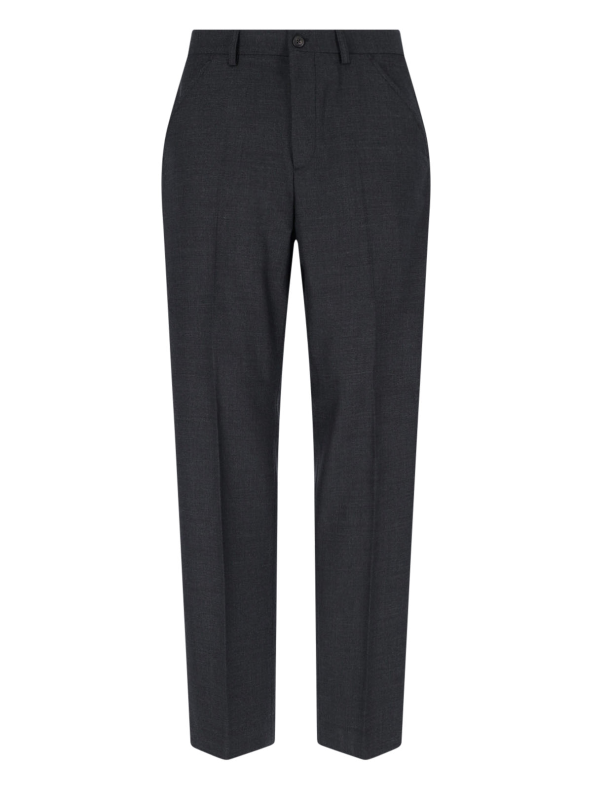 Our Legacy High-waisted Wool Chino Trousers With Straight Fit In Gray
