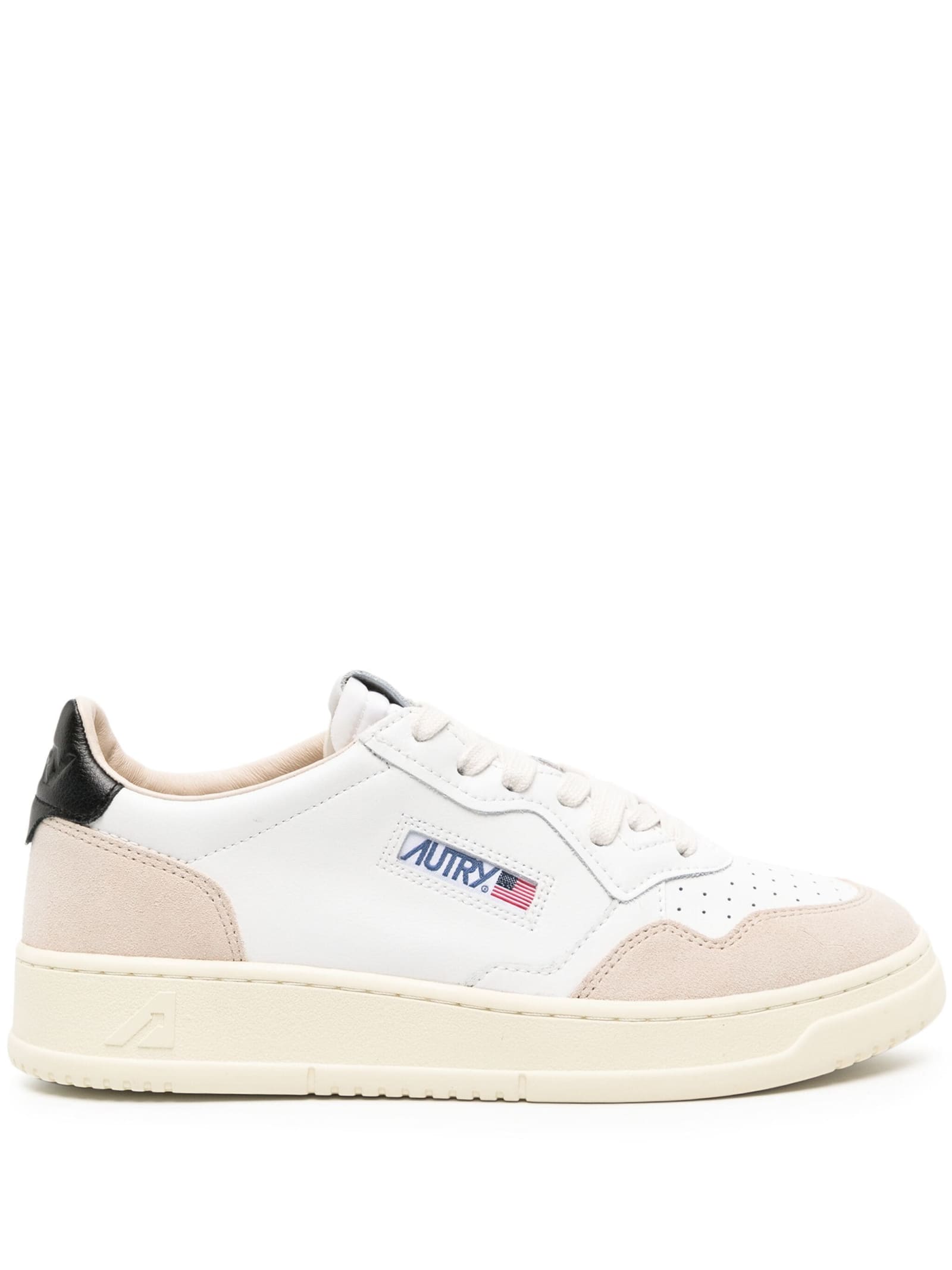 Medalist Low Sneakers In White And Black Suede And Leather