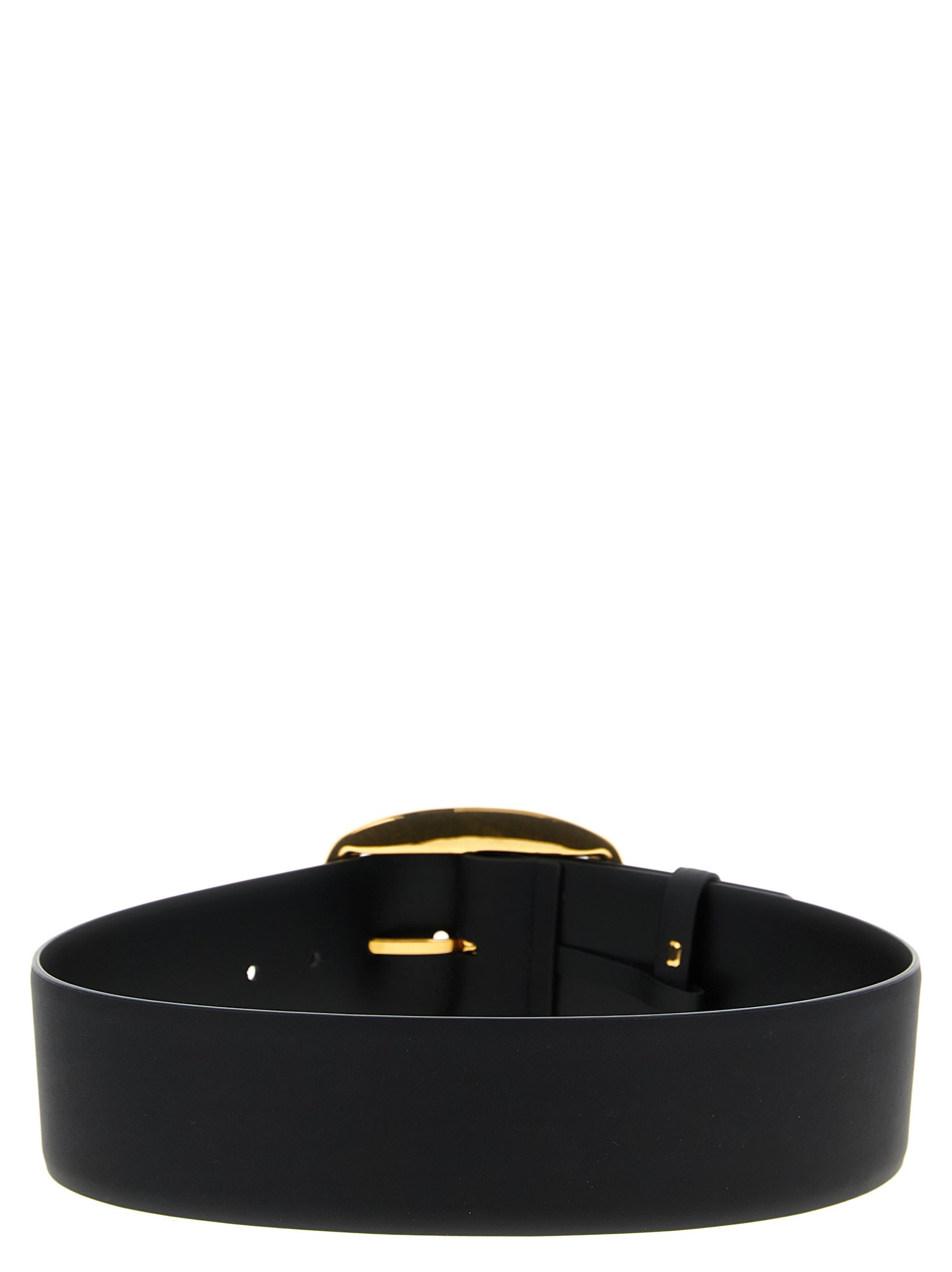 Dolce & Gabbana Maxi Buckle Belt Belts Black In Black