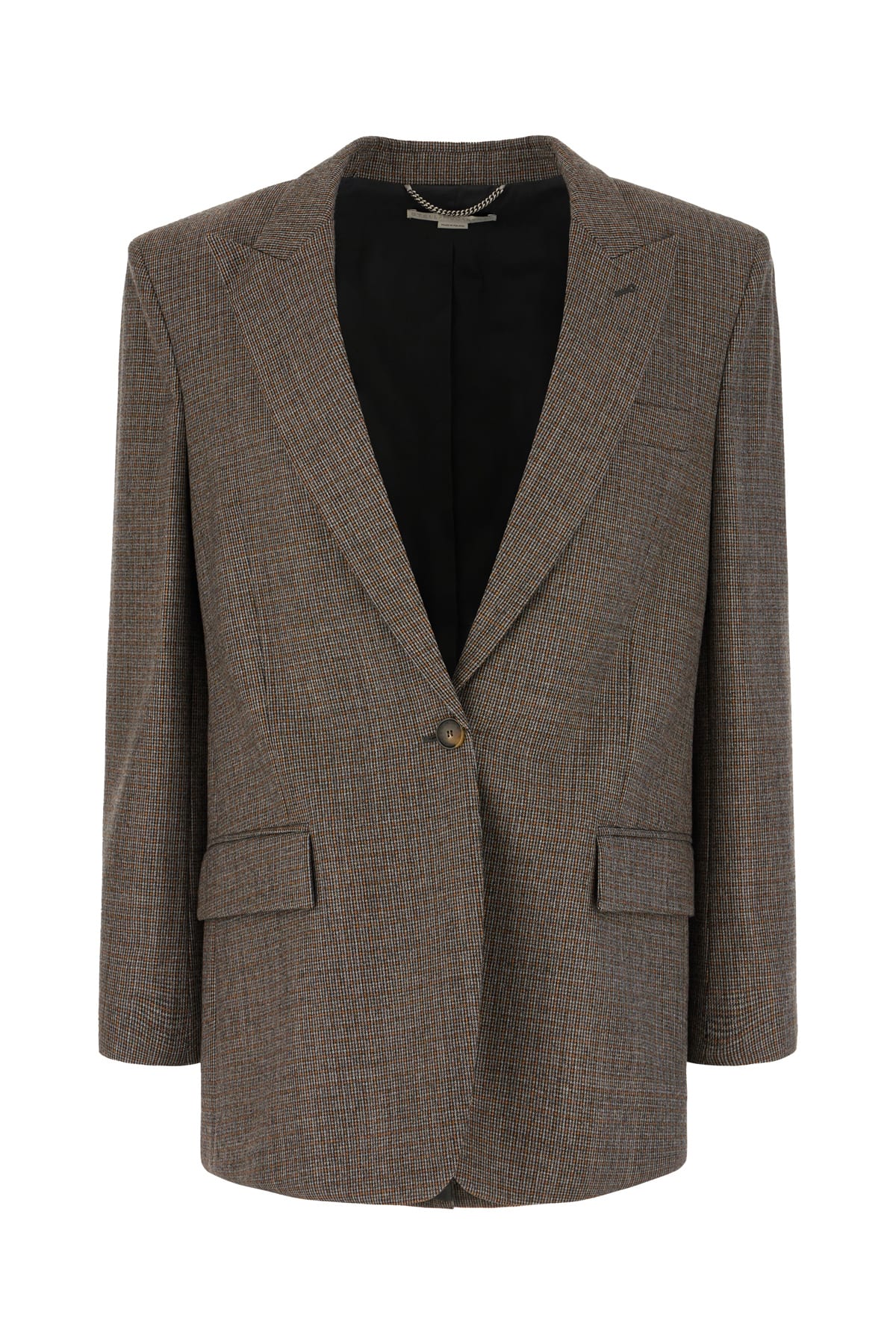 Shop Stella Mccartney Embroidered Wool Oversize Blazer In Caramel Grey