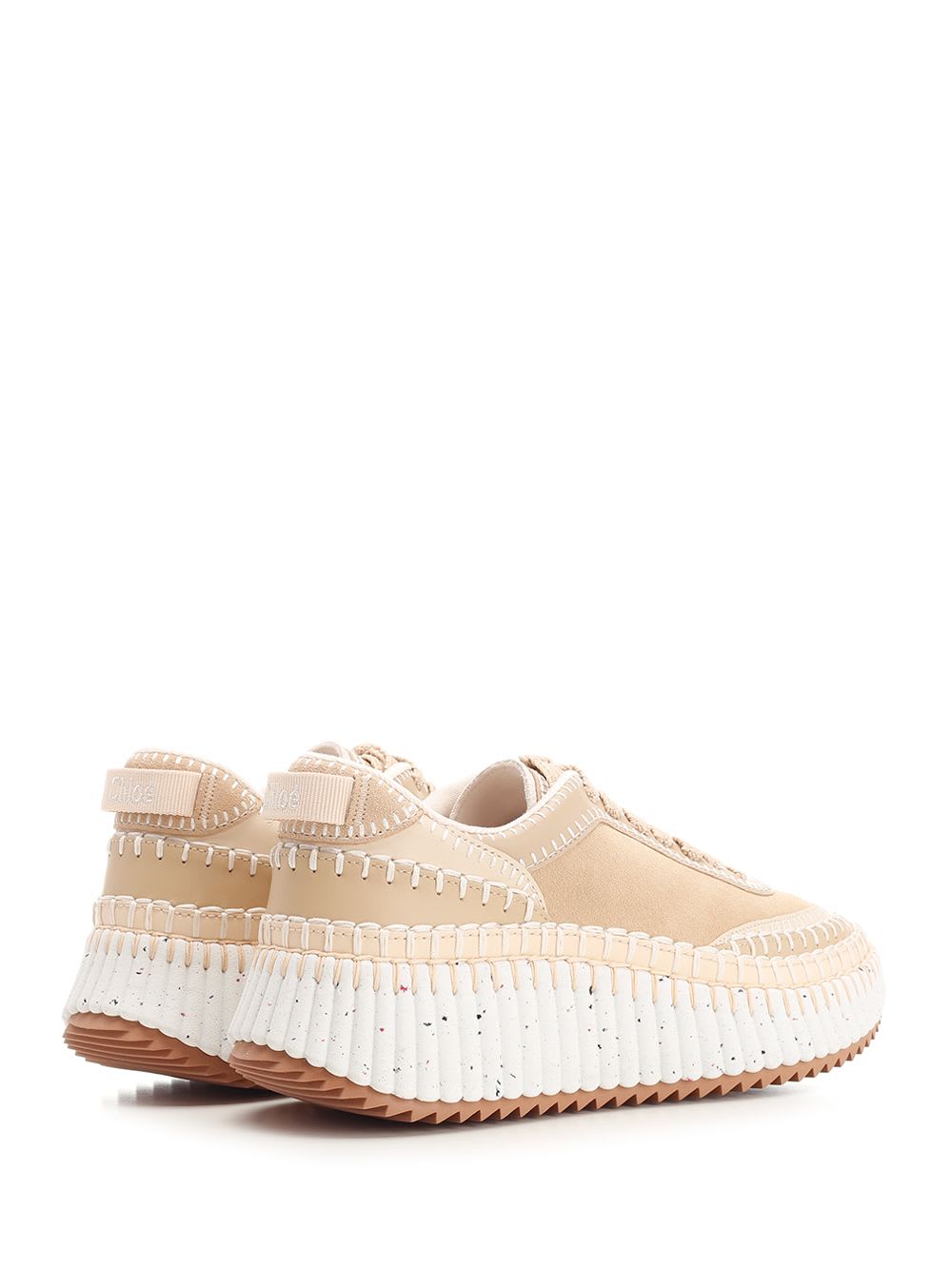 Shop Chloé Nama Sneakers In Beige