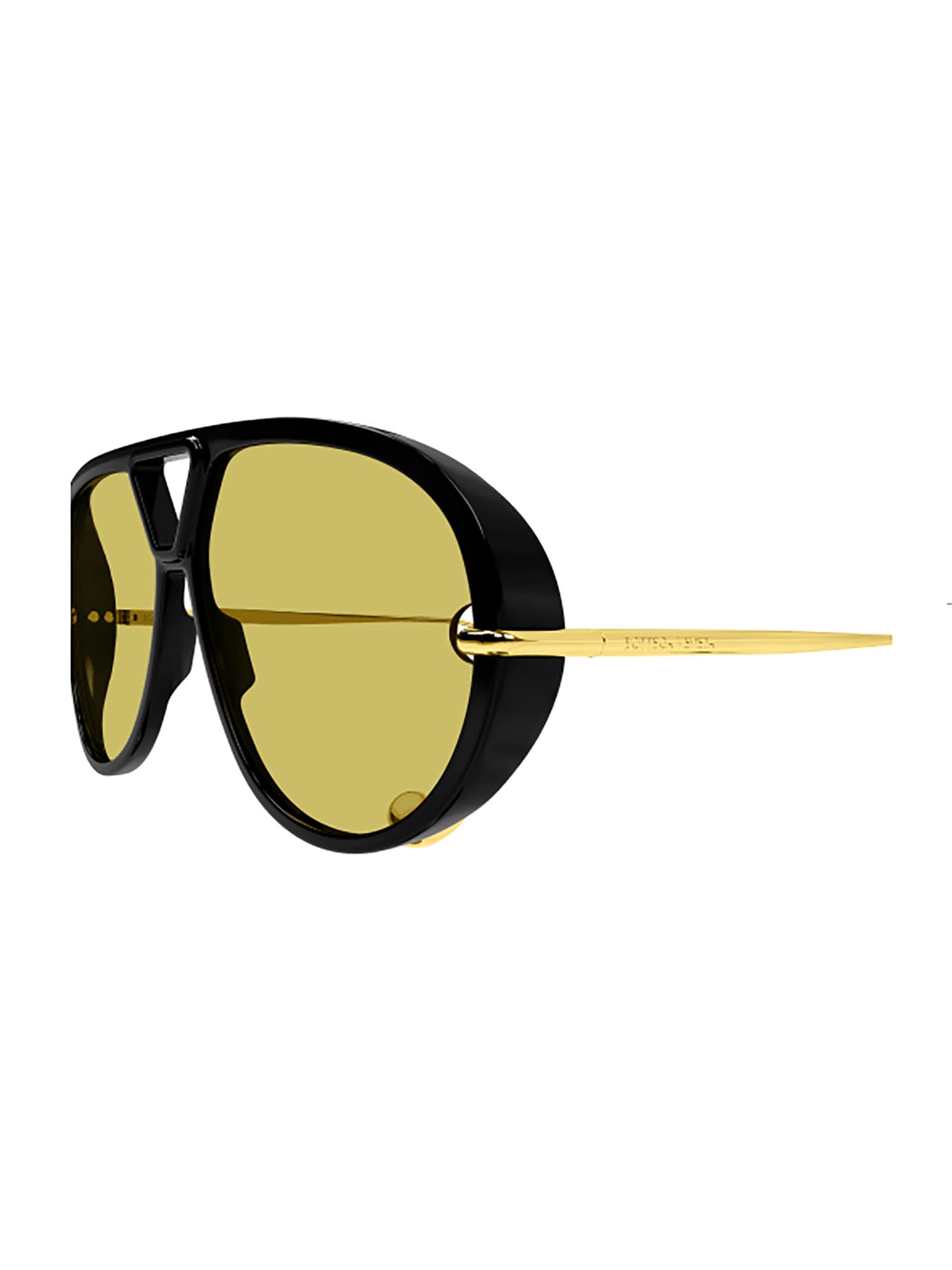 Shop Bottega Veneta Bv1273s Sunglasses In Black Gold Yellow