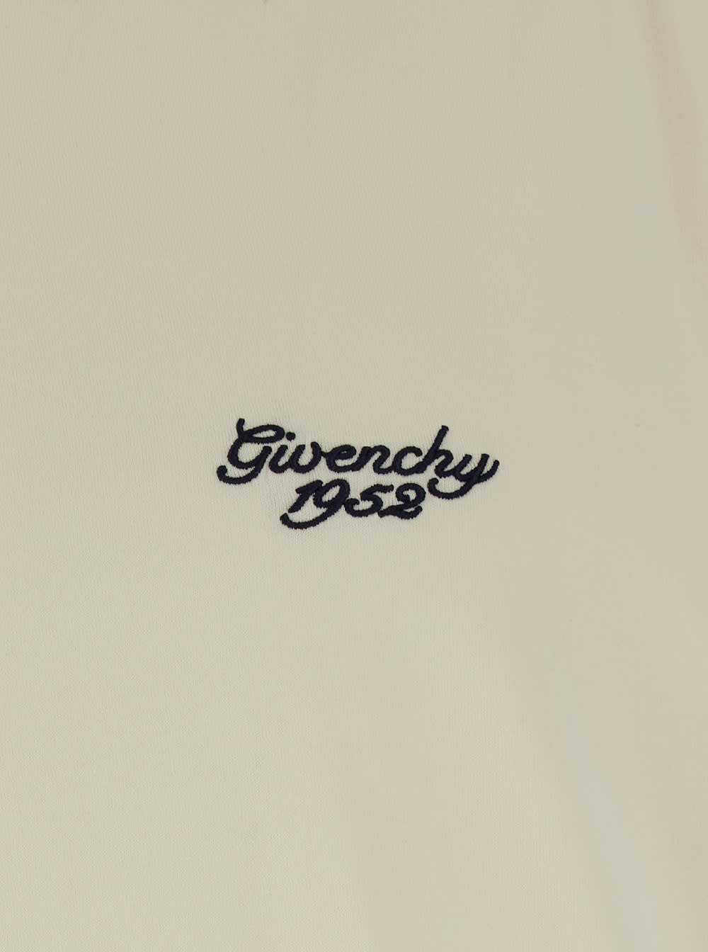 Shop Givenchy Light Yellow Crewneck T-shirt With  1952 Embroidery In Cotton Man In Beige