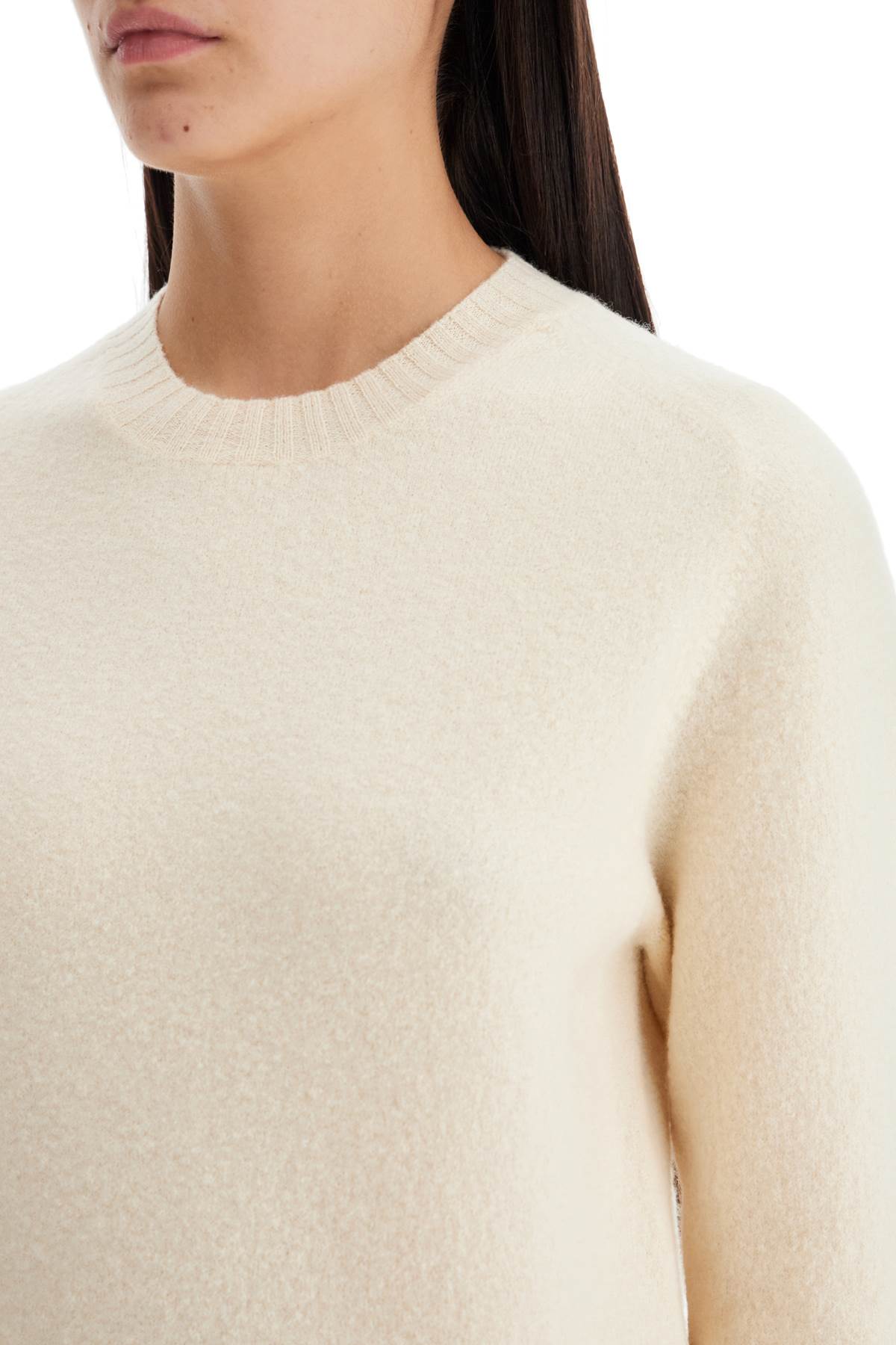 Shop Jil Sander Wool Crewneck Pullover In Natural